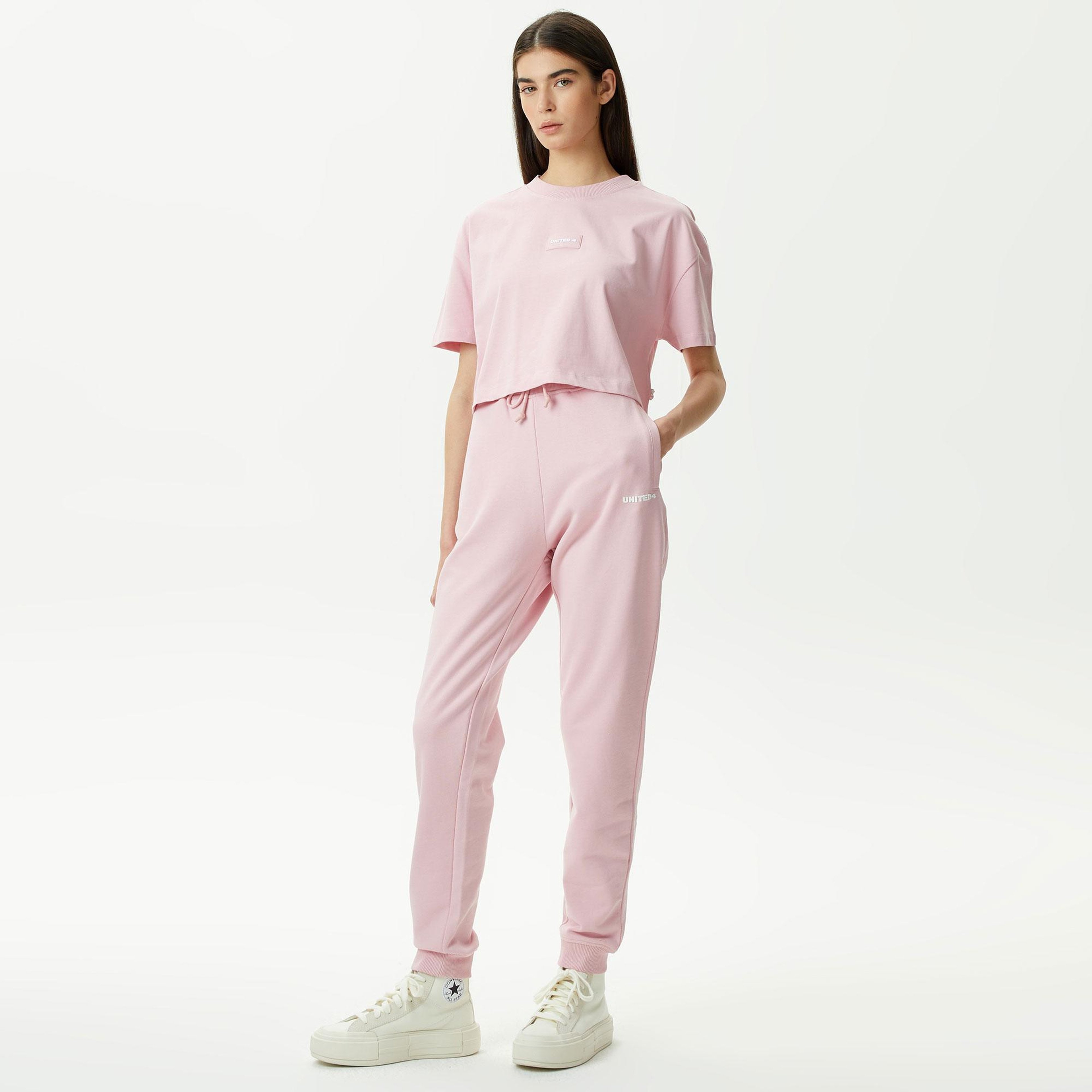 UNITED4 Classic Kadın Pembe Crop T-Shirt