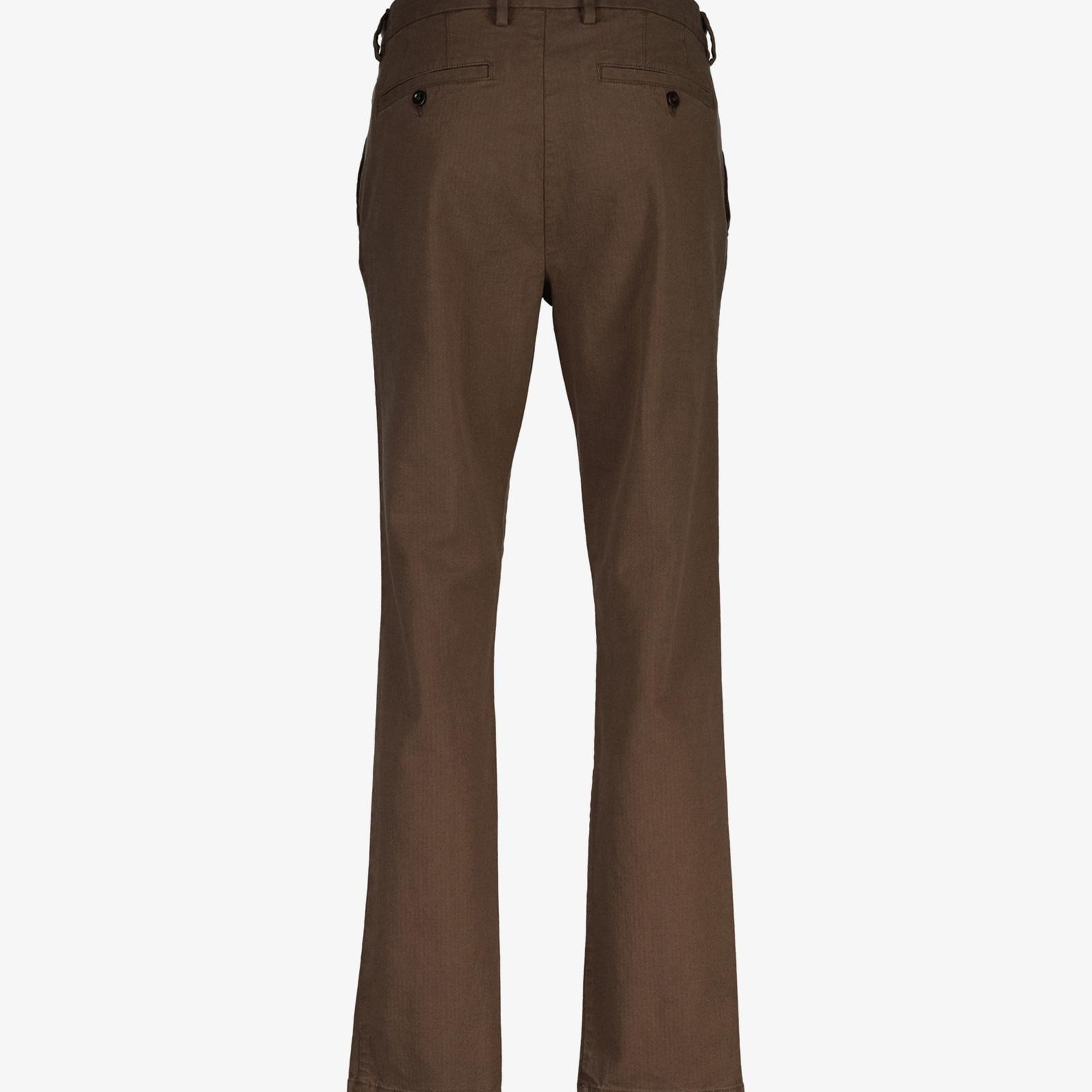 GANT Erkek Kahverengi Slim Fit Casual Herringbone Pantolon