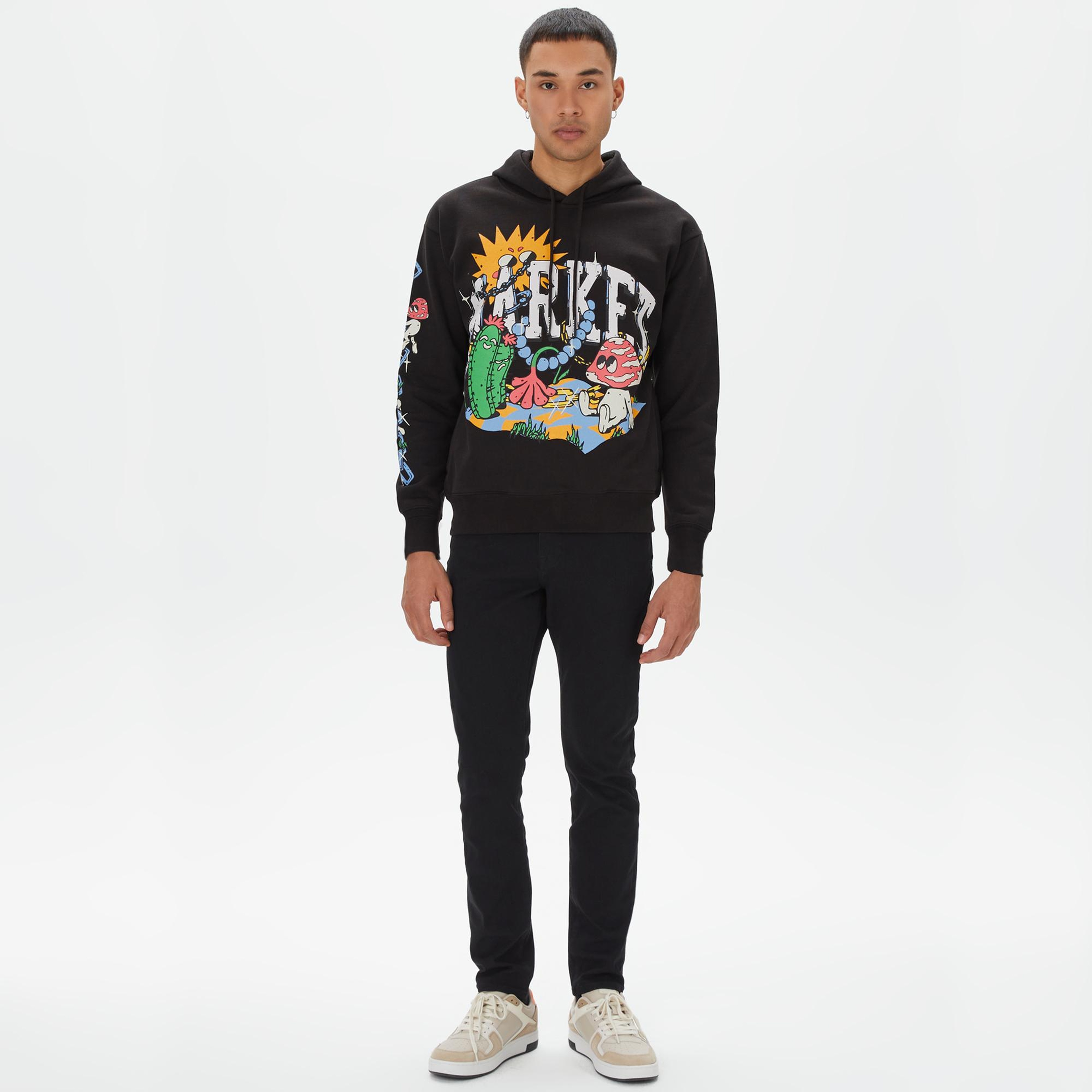 Market Fantasy Farm Pullover Erkek Siyah Hoodie