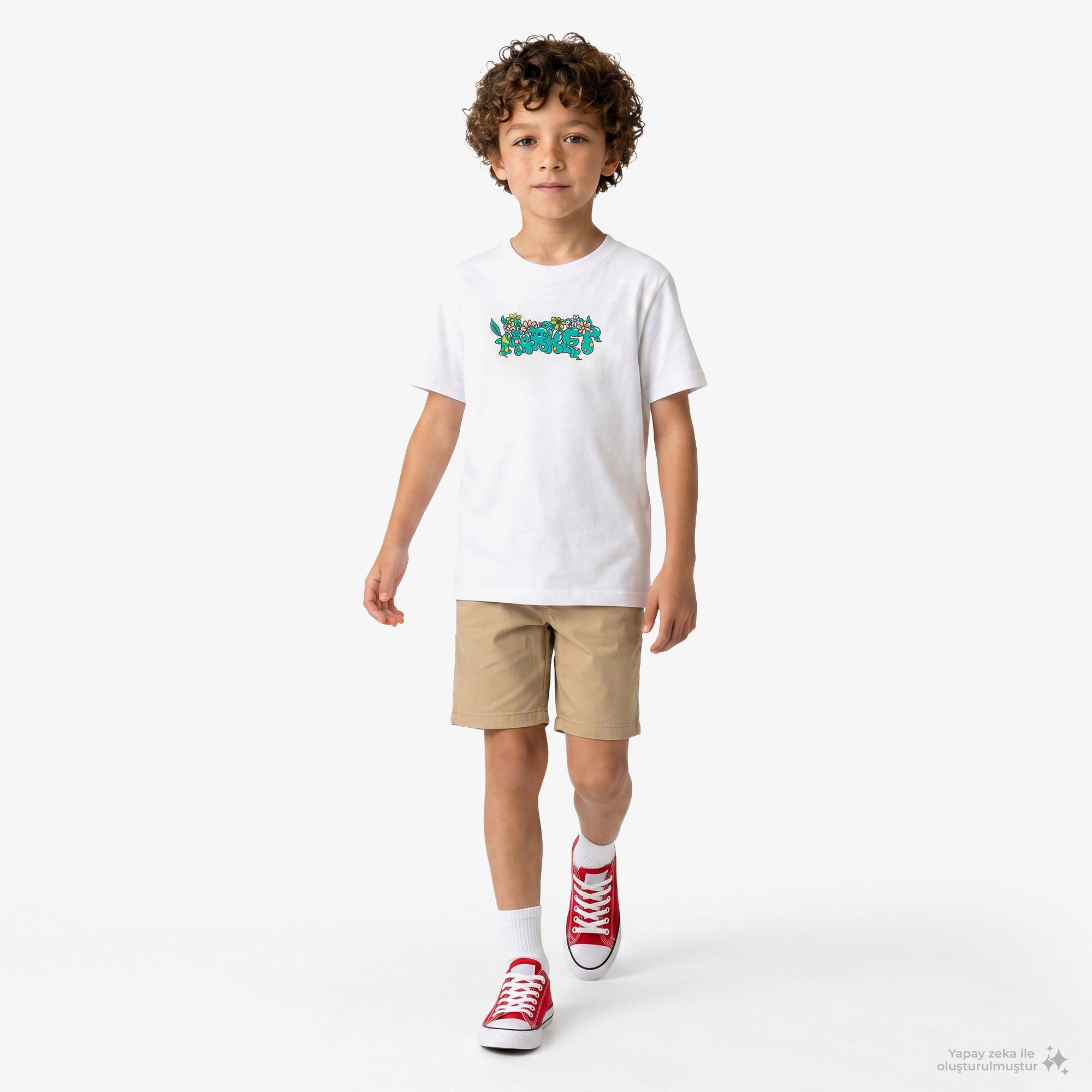 Market In The Garden Çocuk Beyaz T-Shirt