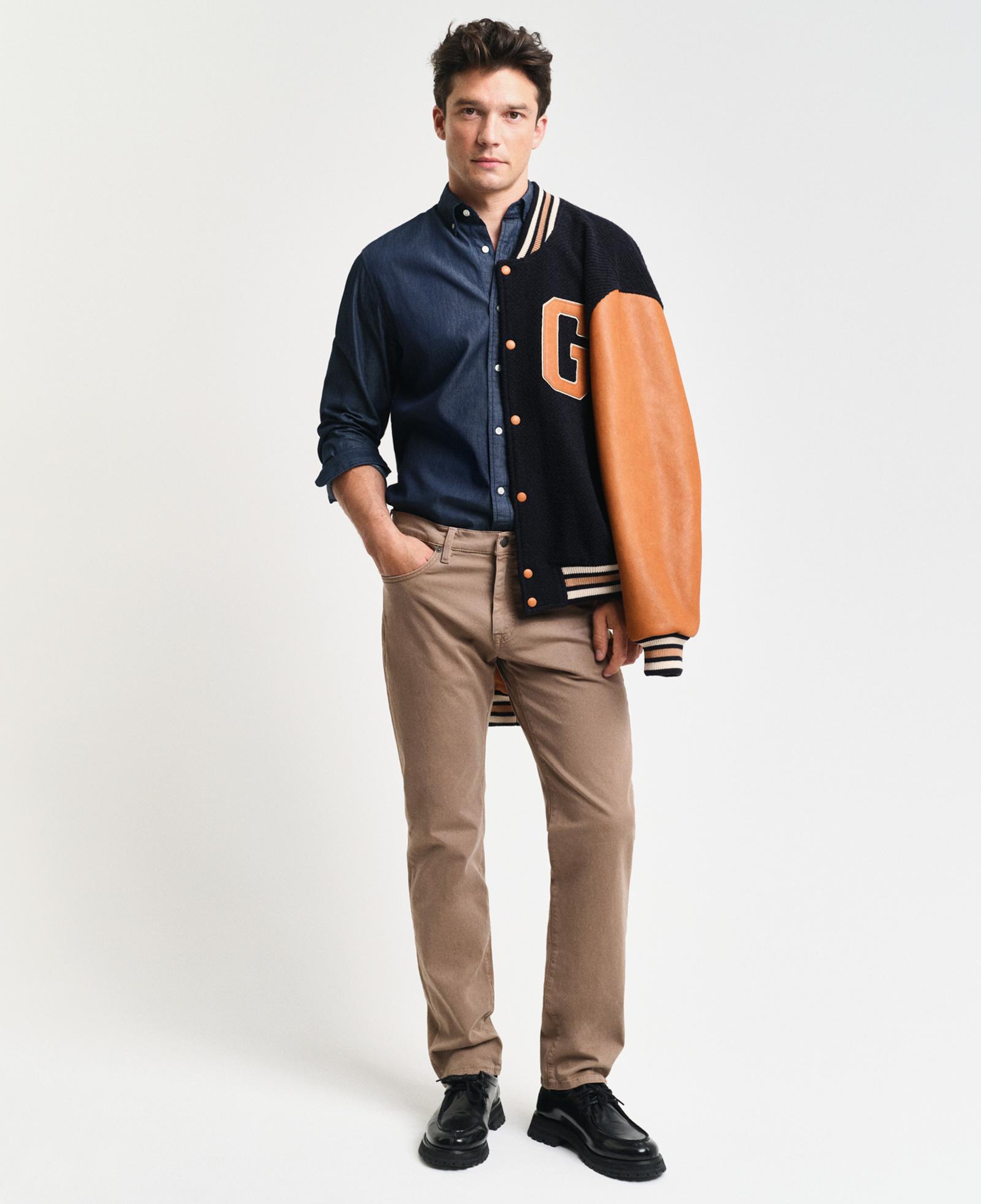 GANT Erkek Lacivert Regular Fit Düğmeli Yaka Gömlek