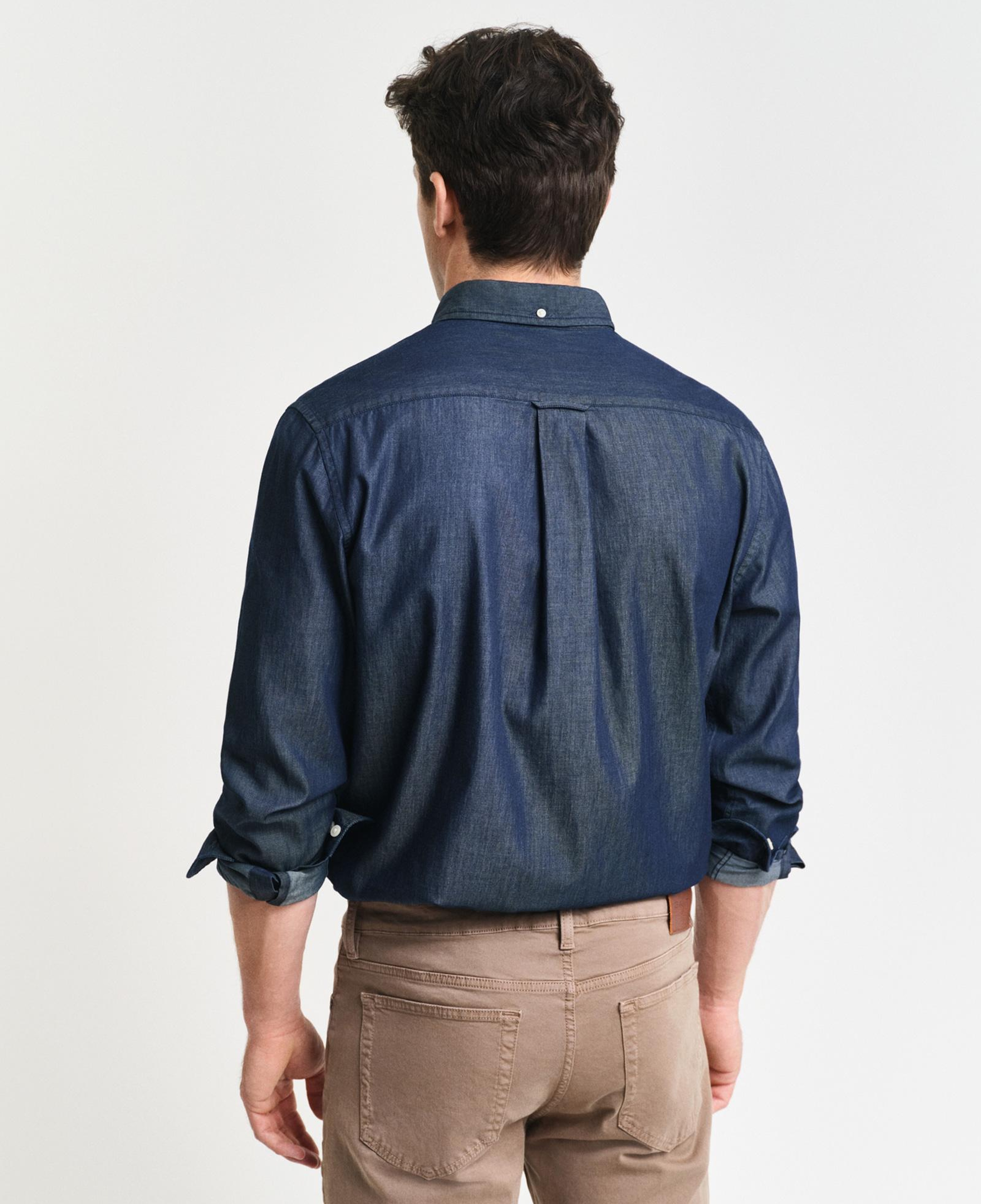 GANT Erkek Lacivert Regular Fit Düğmeli Yaka Gömlek