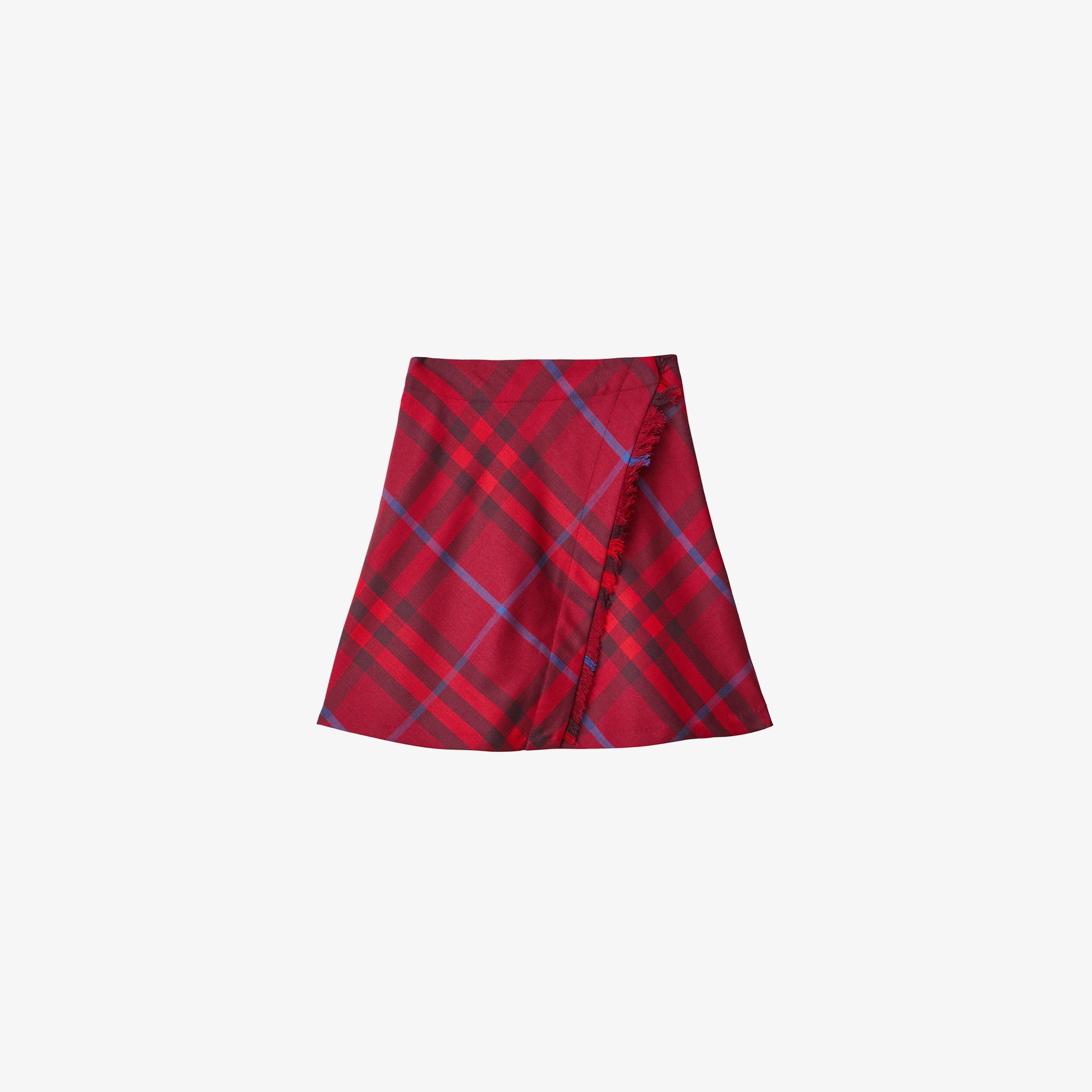 Burberry Çocuk Kırmızı Yün Etek