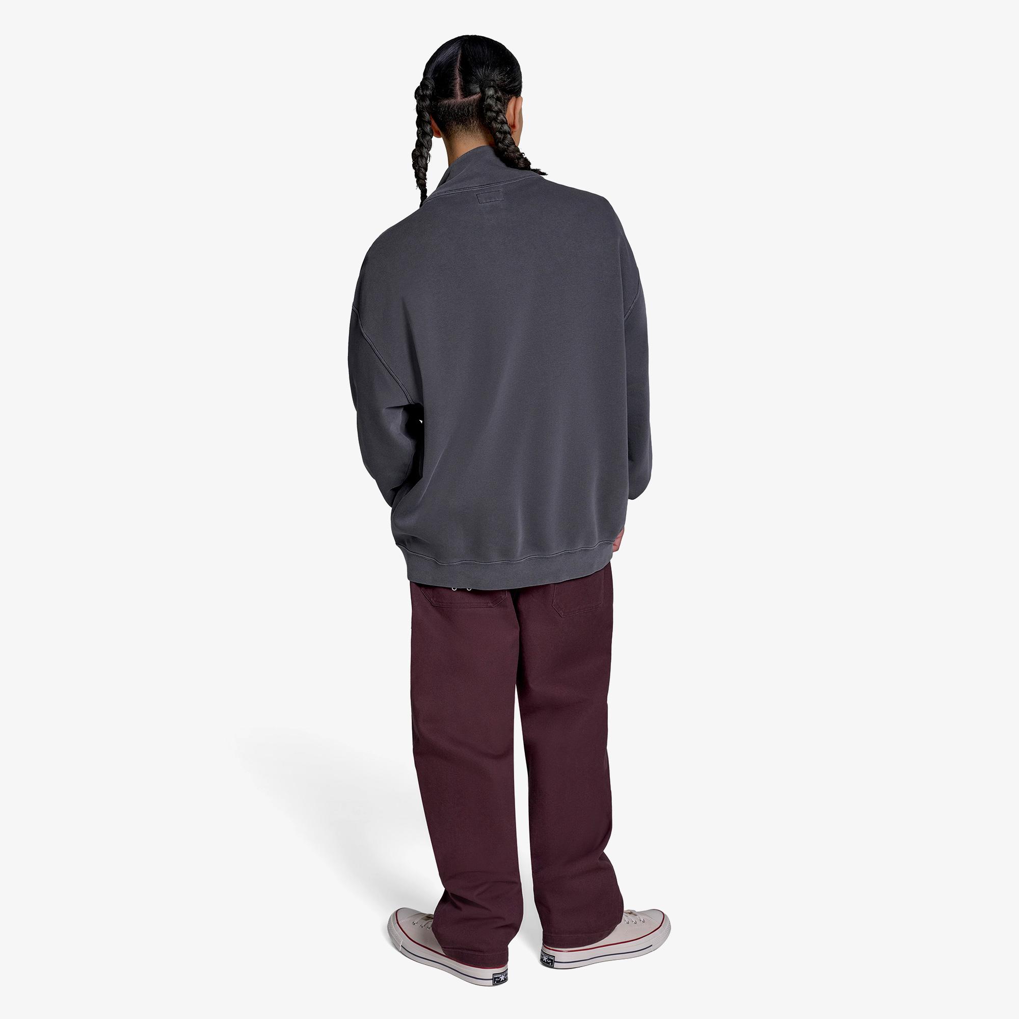 Converse Loose Fit Sneaker Patch Half Zip Erkek Siyah Sweatshirt