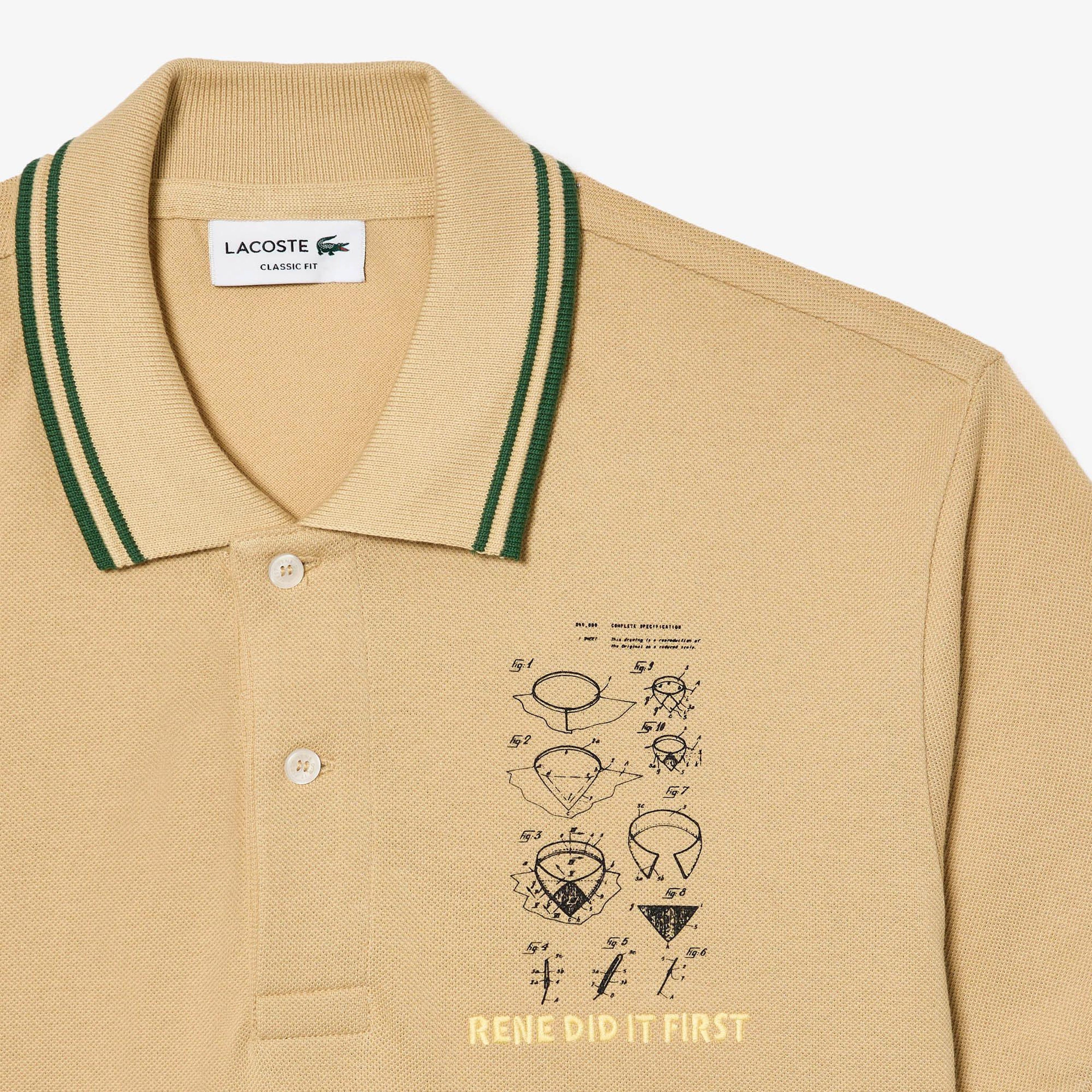 Lacoste L.12.12 Erkek Classic Fit Baskılı Bej Polo