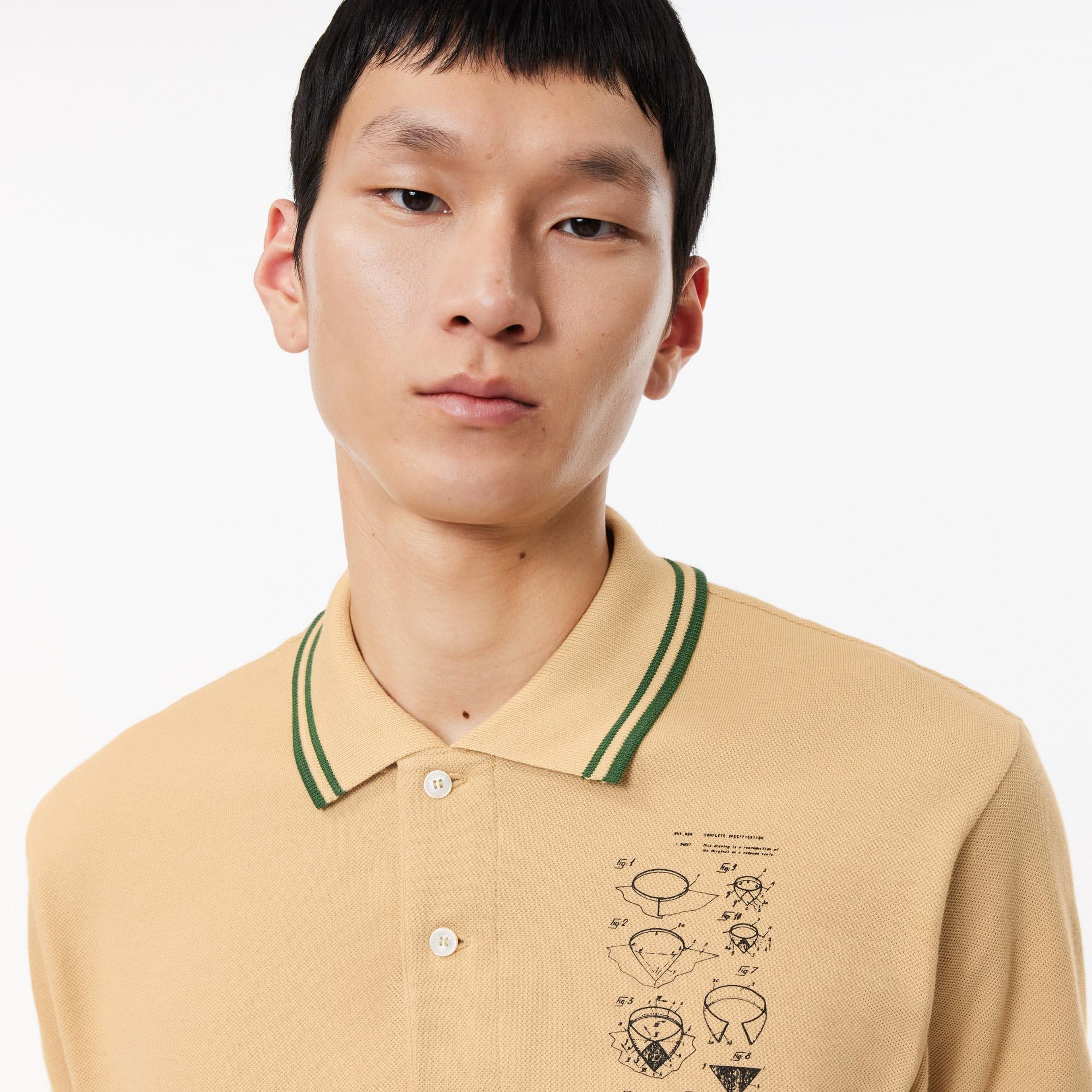 Lacoste L.12.12 Erkek Classic Fit Baskılı Bej Polo