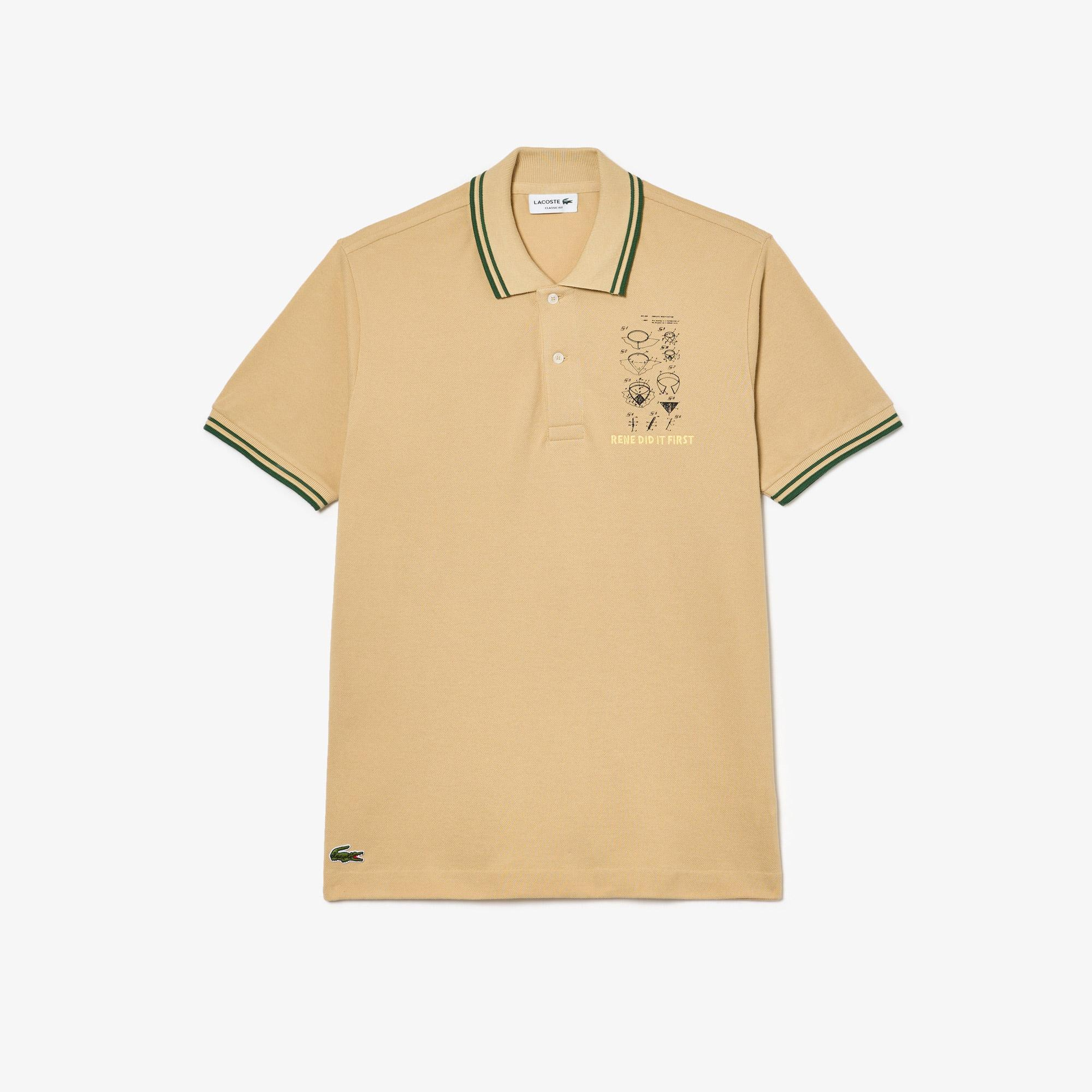 Lacoste L.12.12 Erkek Classic Fit Baskılı Bej Polo