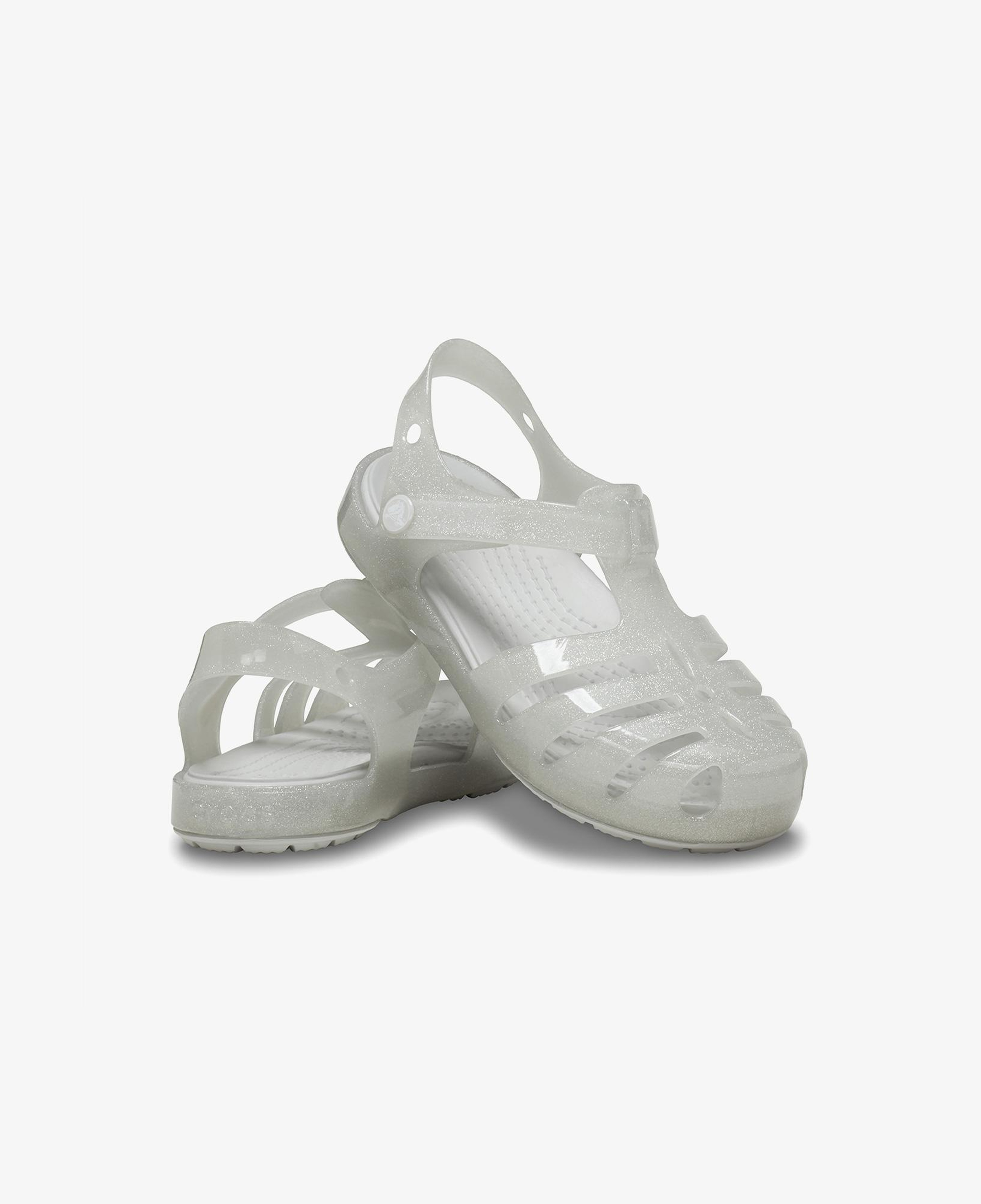 Crocs Isabella Glitter T Bebek Gri Sandalet