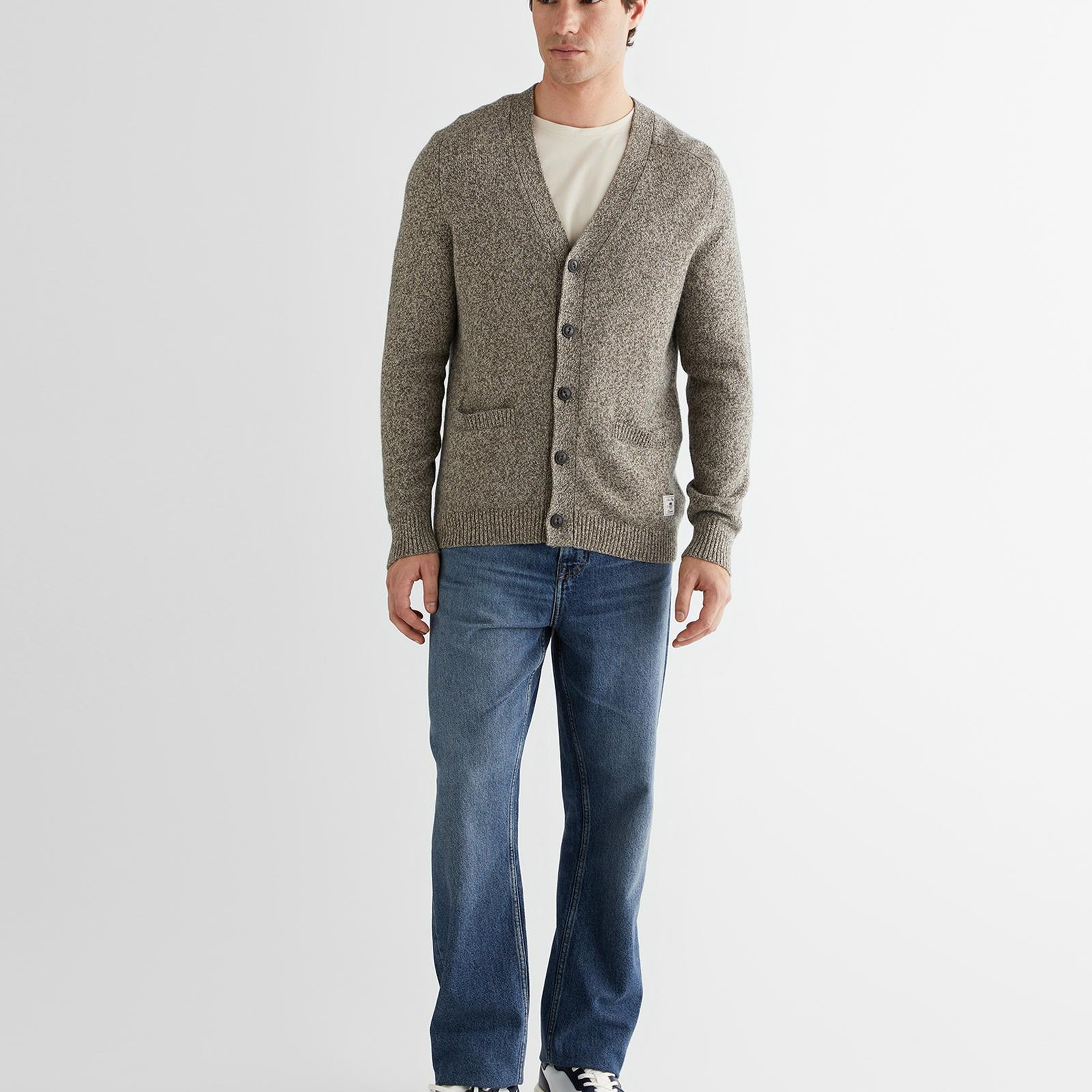 GANT Erkek Kahverengi Regular Fit V Yaka Hırka