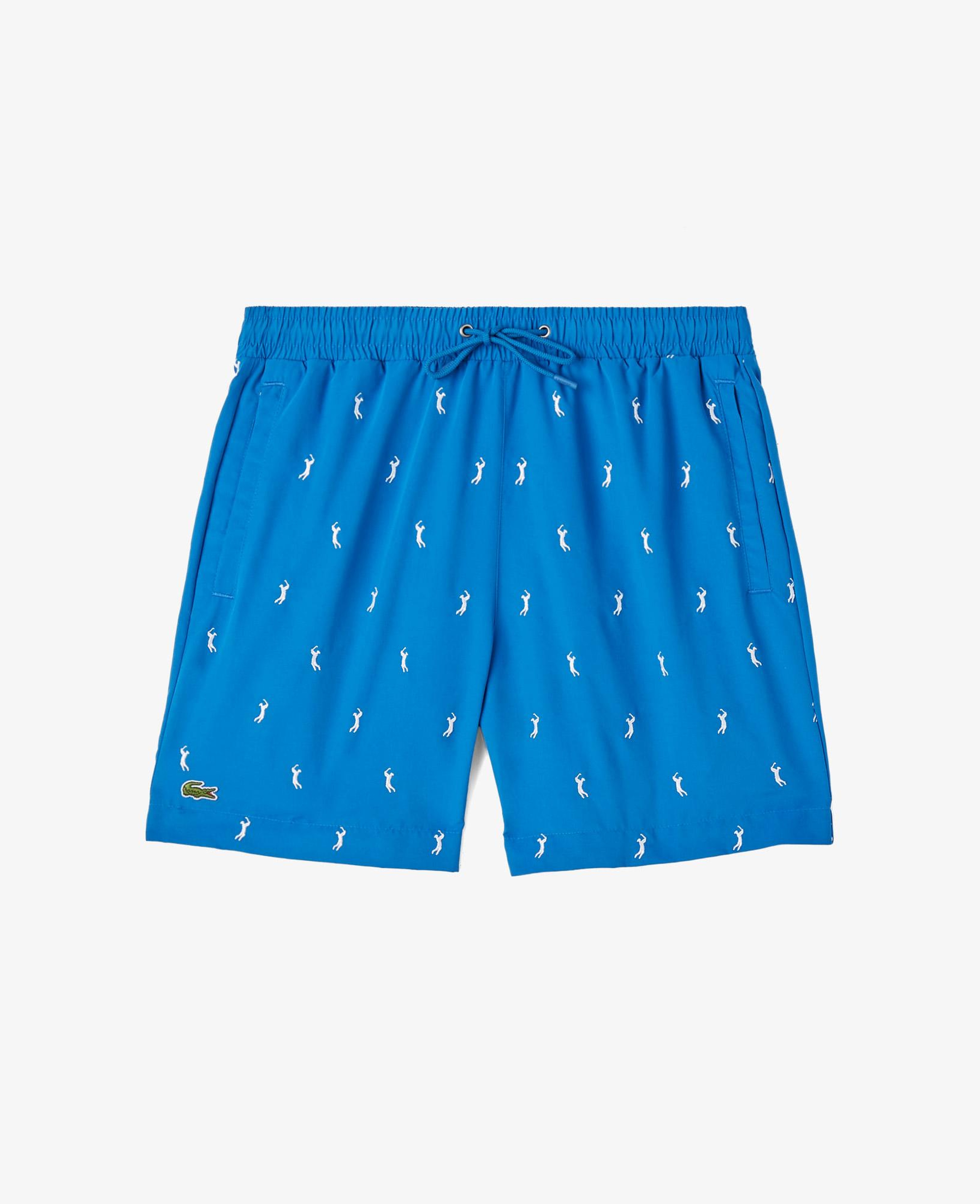 Lacoste Erkek Regular Fit Desenli Lacivert Deniz Şortu