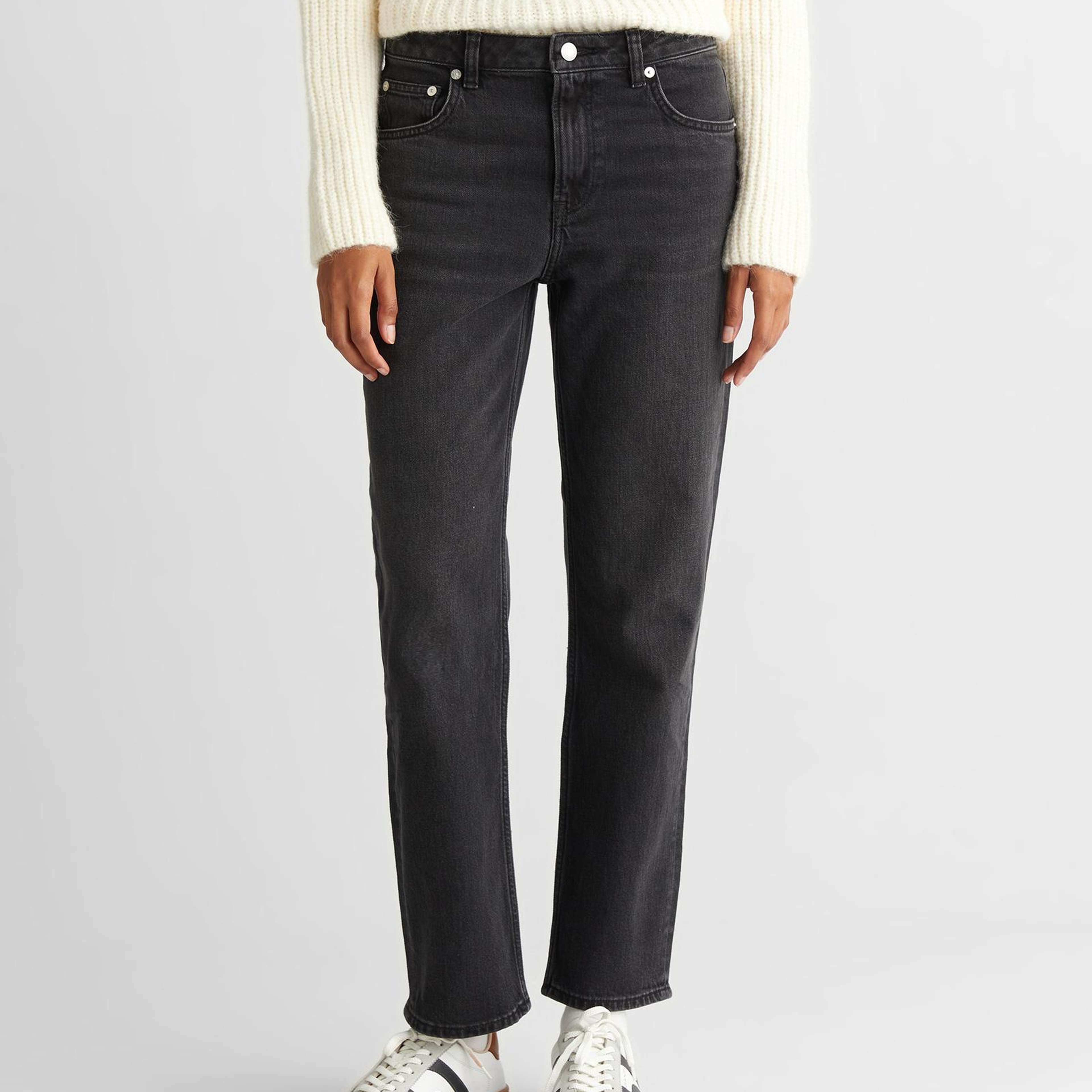 GANT Kadın Siyah Straight Fit Jean Pantolon