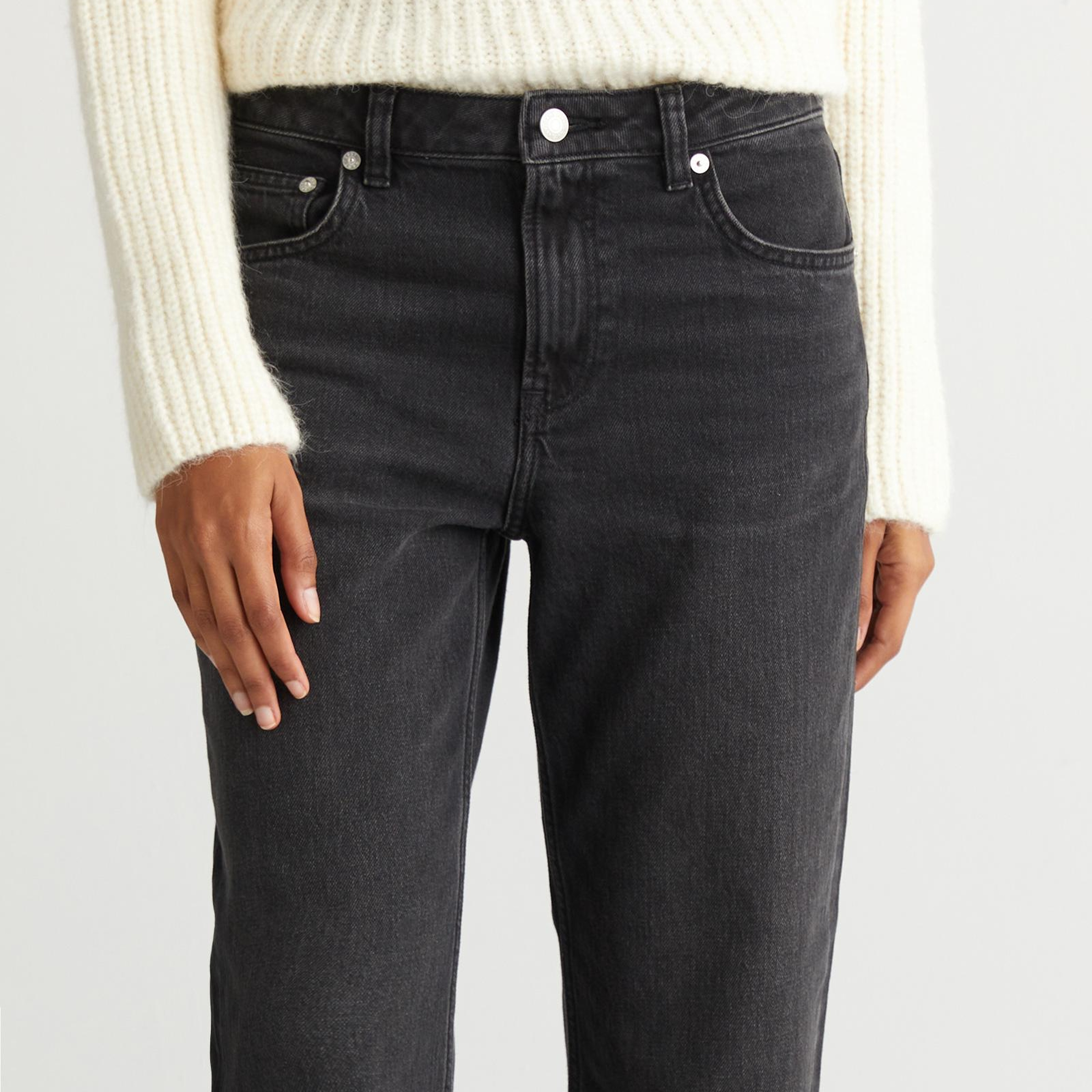 GANT Kadın Siyah Straight Fit Jean Pantolon