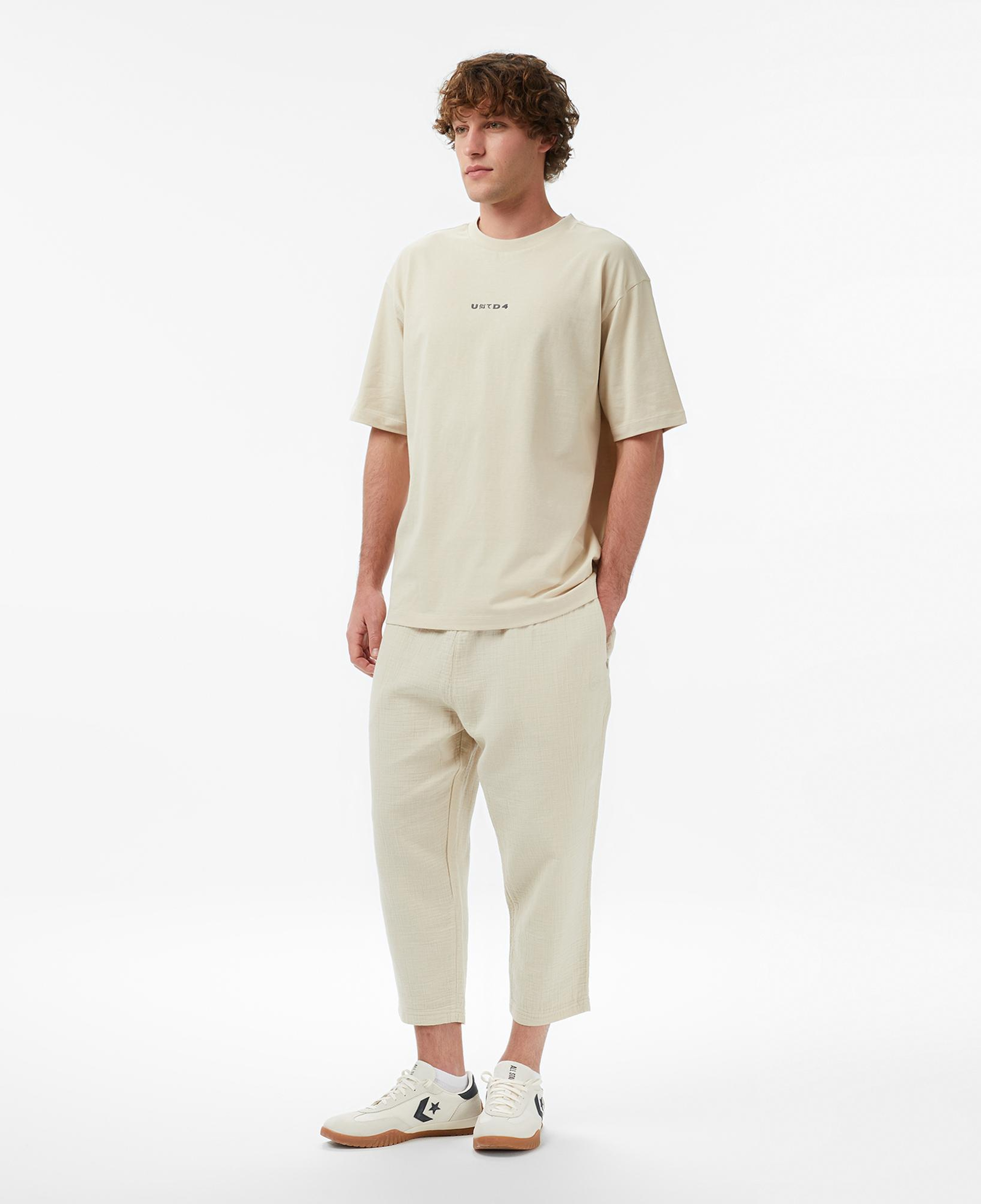 UNITED4 Regular Fit Erkek Krem T-Shirt