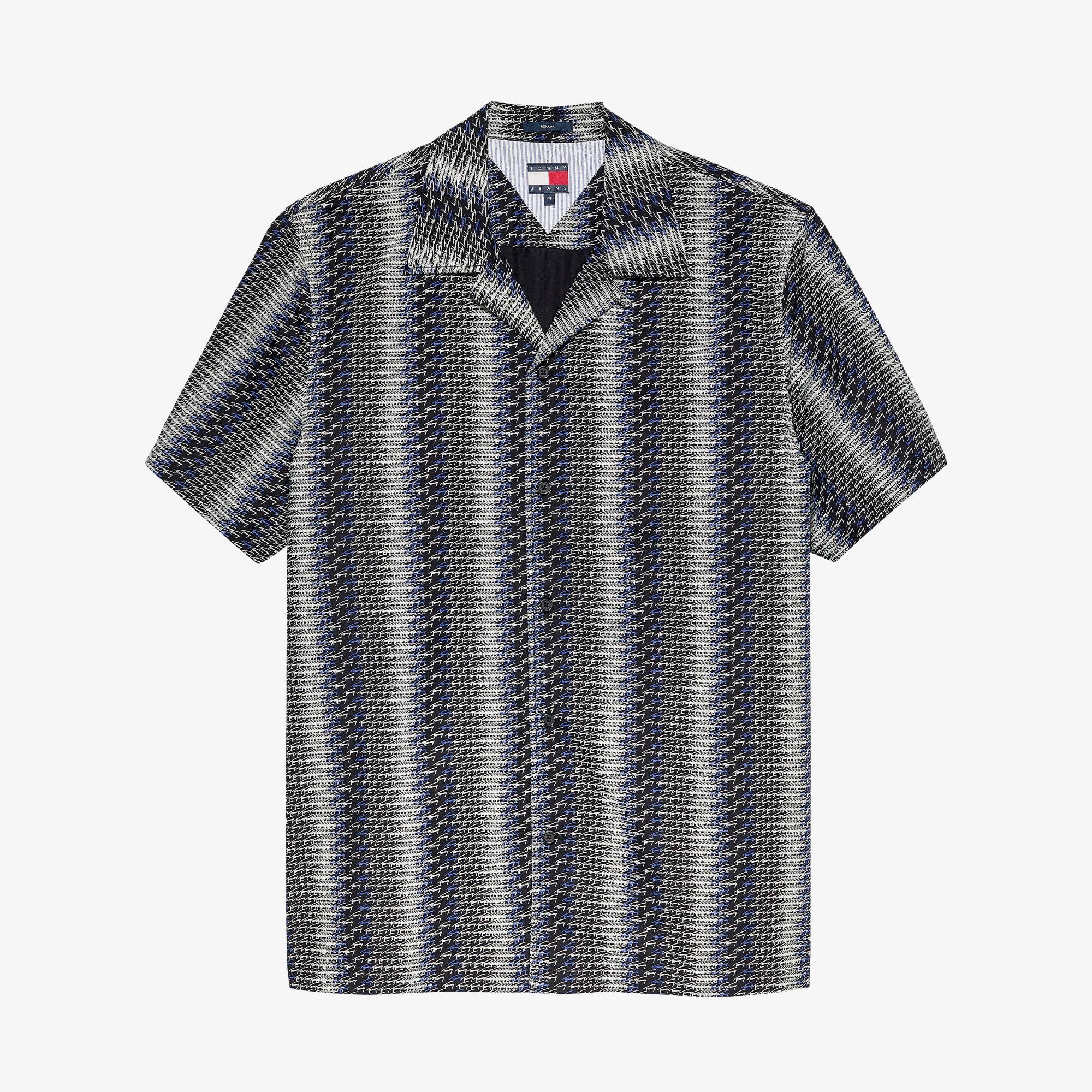 Tommy Hilfiger Regular Aop Camp Erkek Siyah Gömlek
