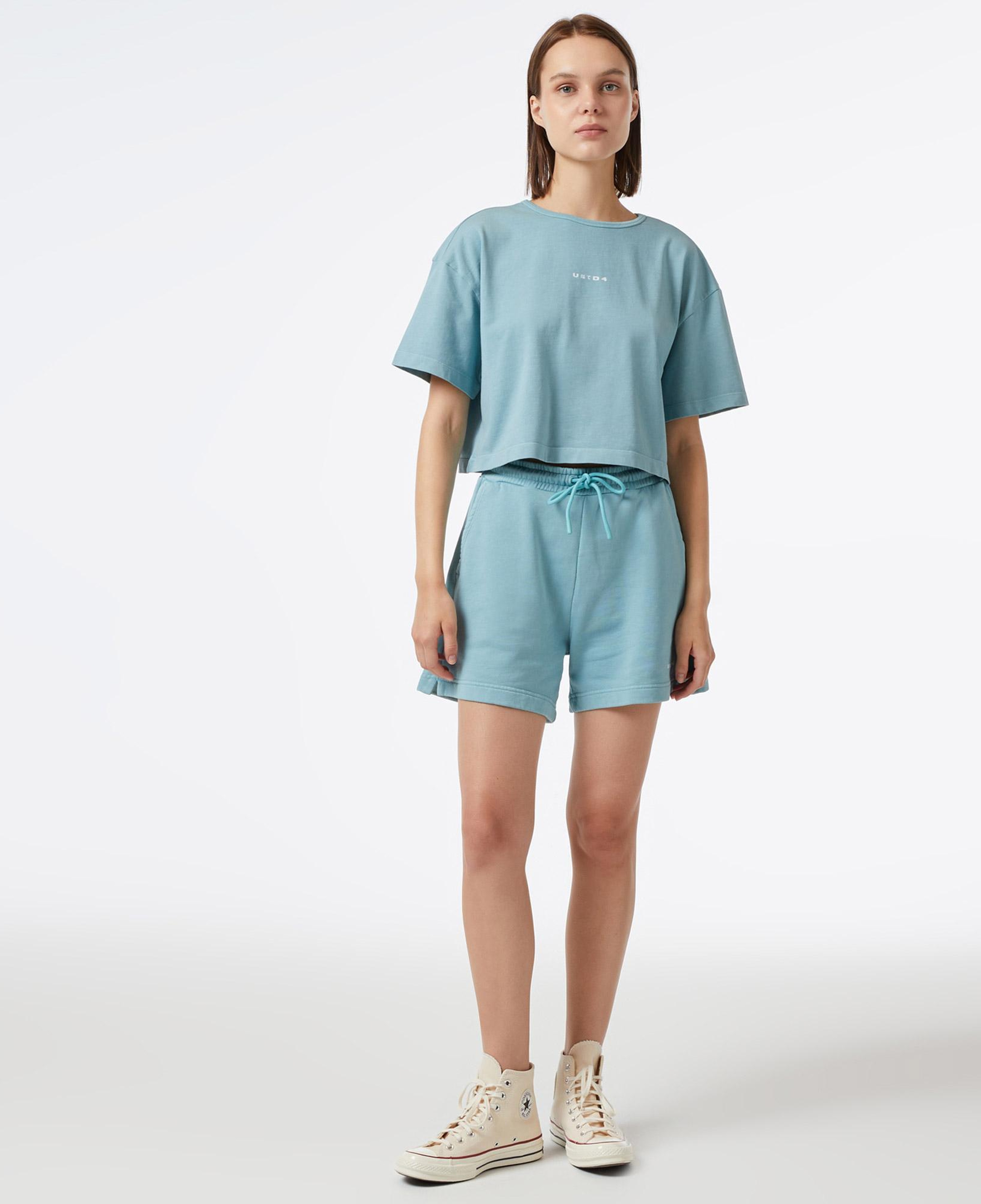 UNITED4 Essentials Kadın Mavi Crop T-Shirt
