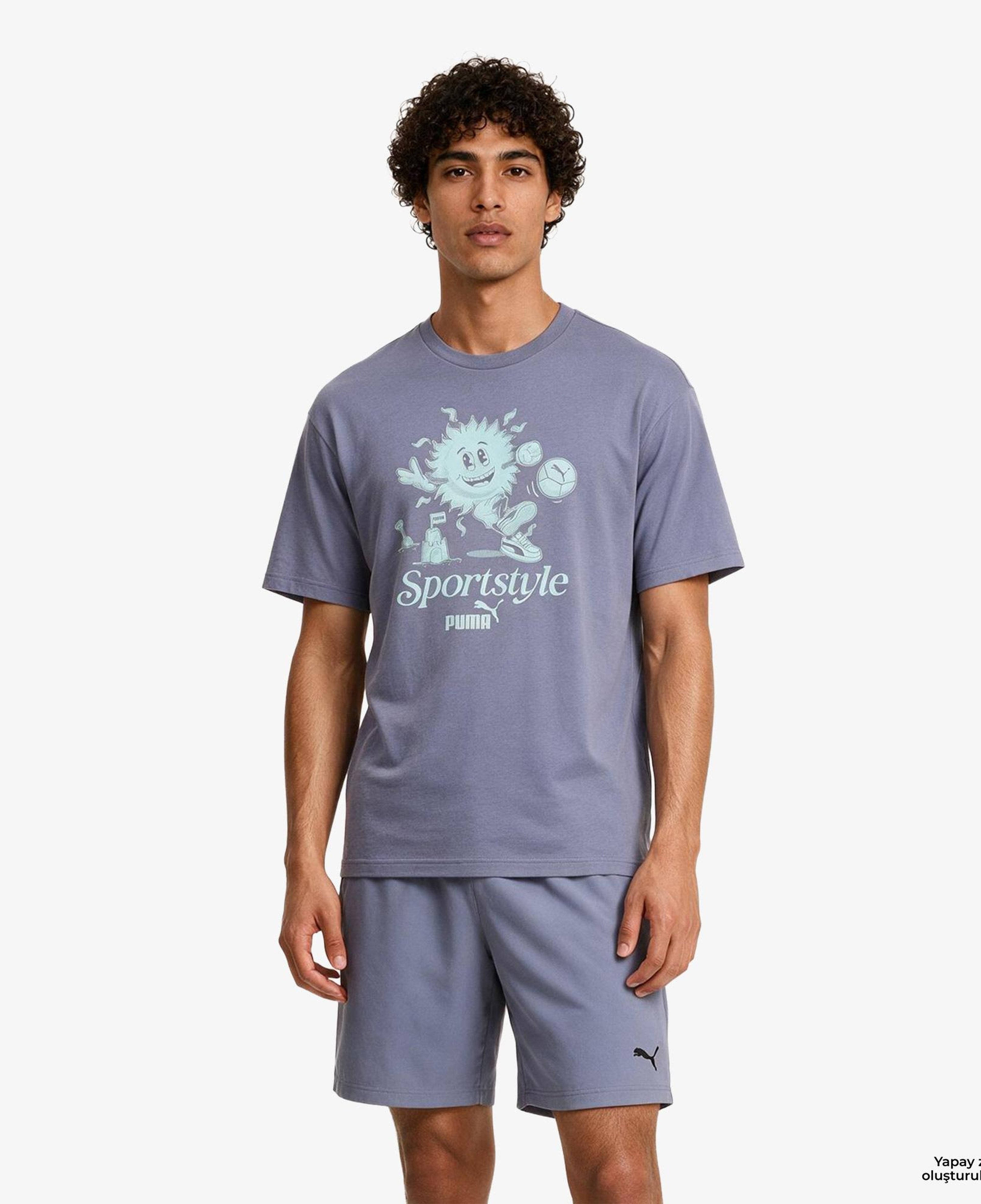Puma Graphic Erkek Gri T-Shirt