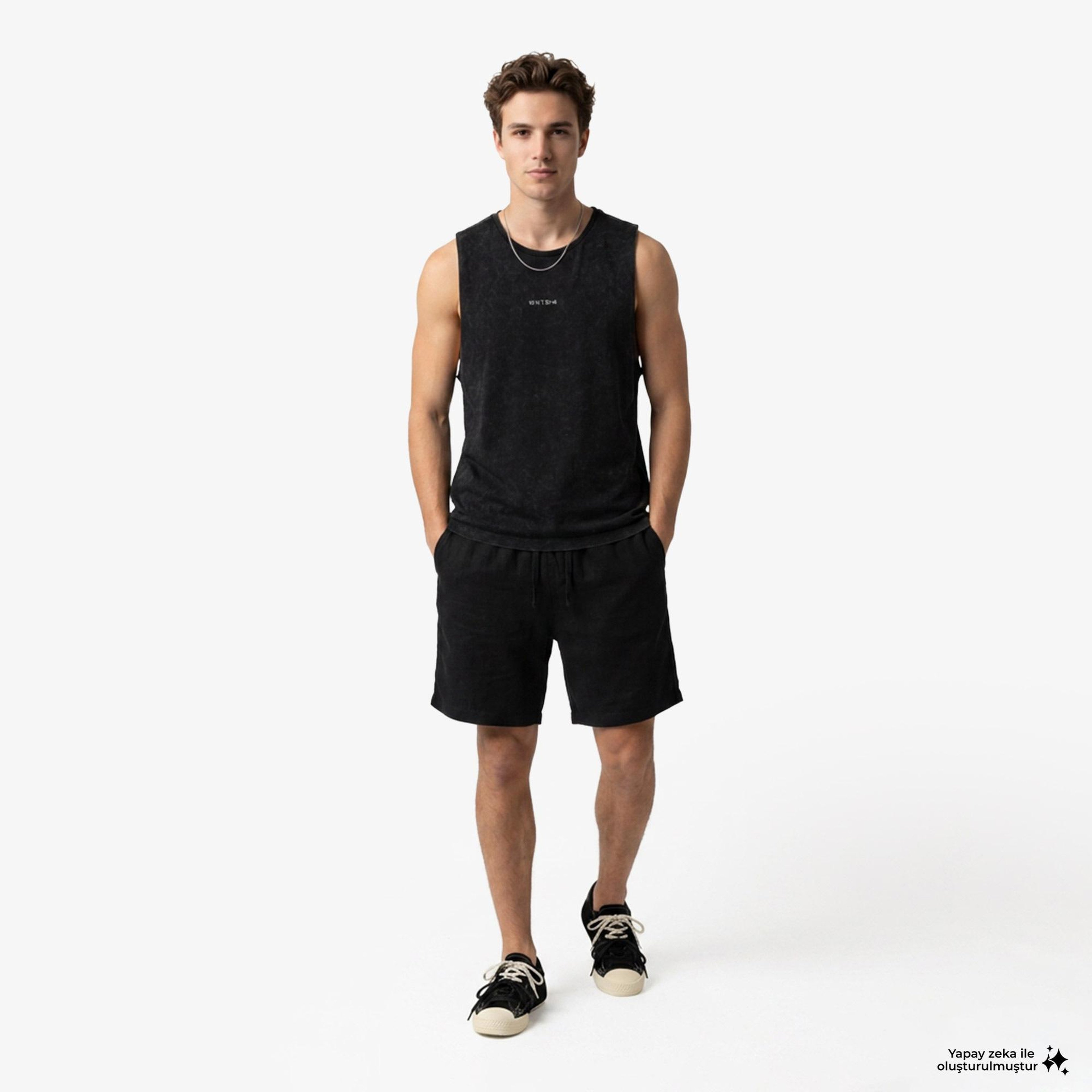 UNITED4 Regular Fit Erkek Siyah Atlet