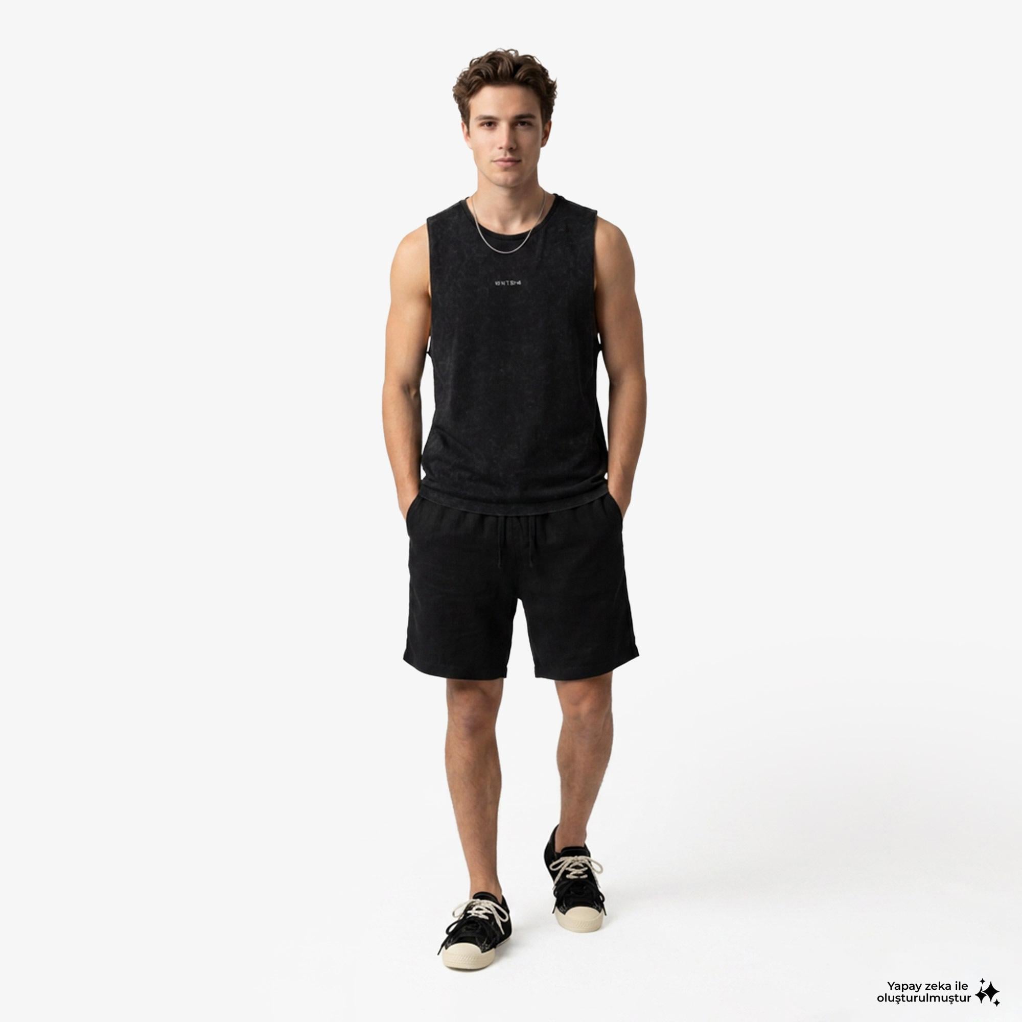 UNITED4 Regular Fit Erkek Siyah Atlet