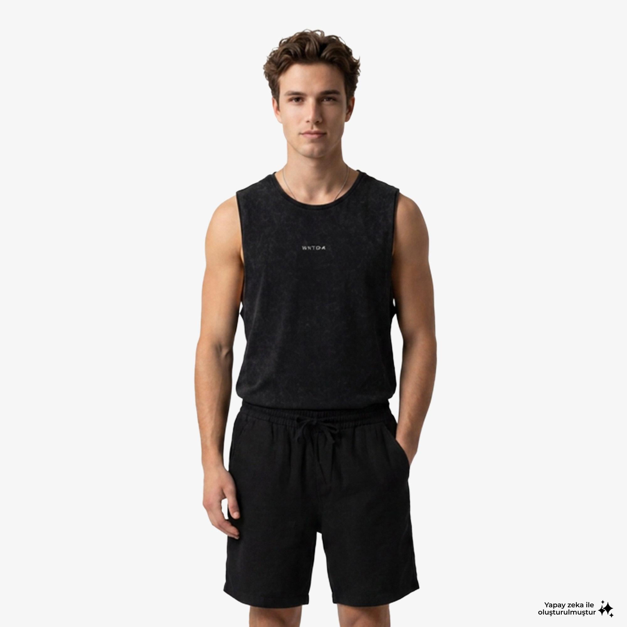 UNITED4 Regular Fit Erkek Siyah Atlet