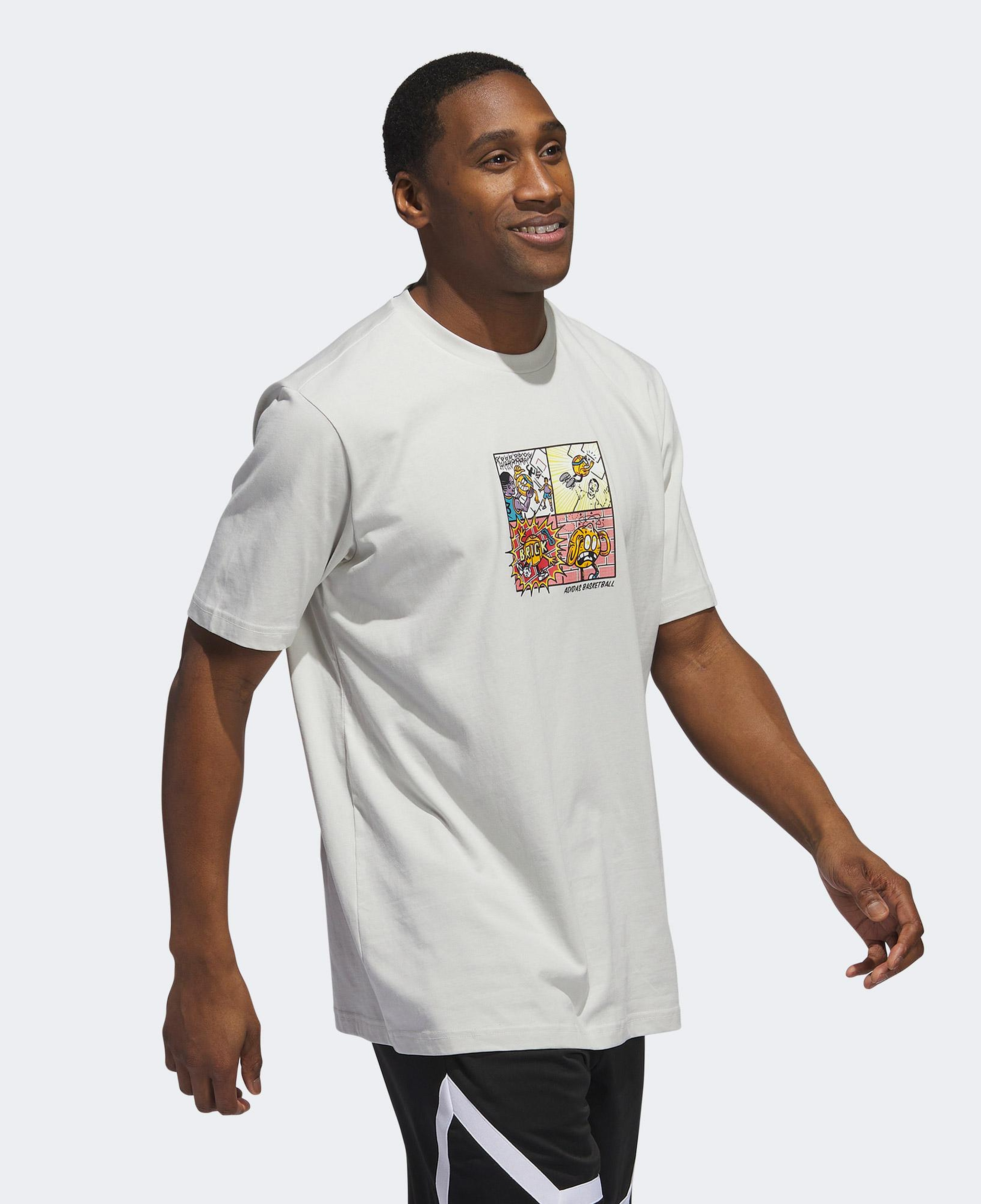 adidas Lil Stripe Comic Graphic Erkek Gri T-Shirt