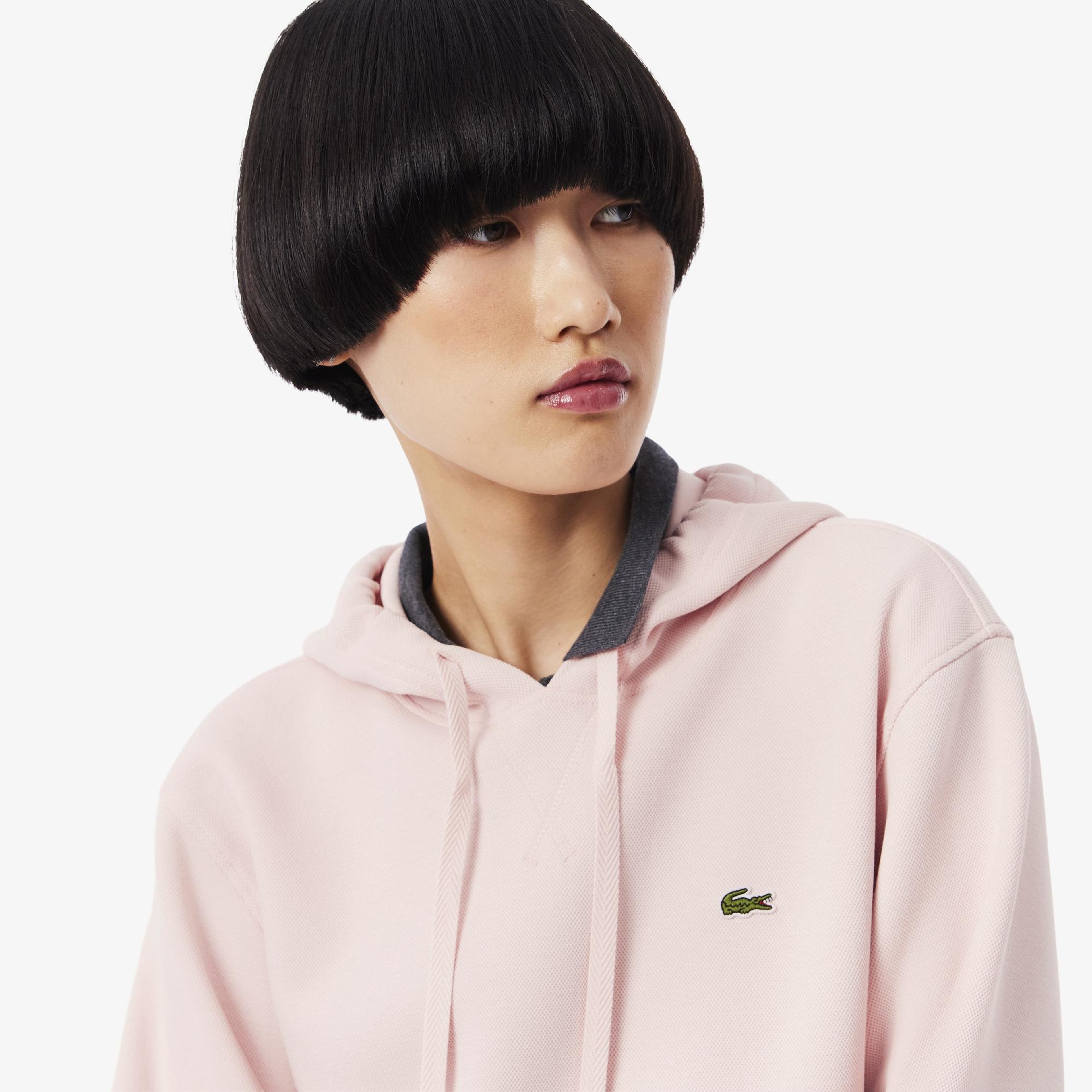 Kadın Relaxed Fit Kapüşonlu Pembe Sweatshirt