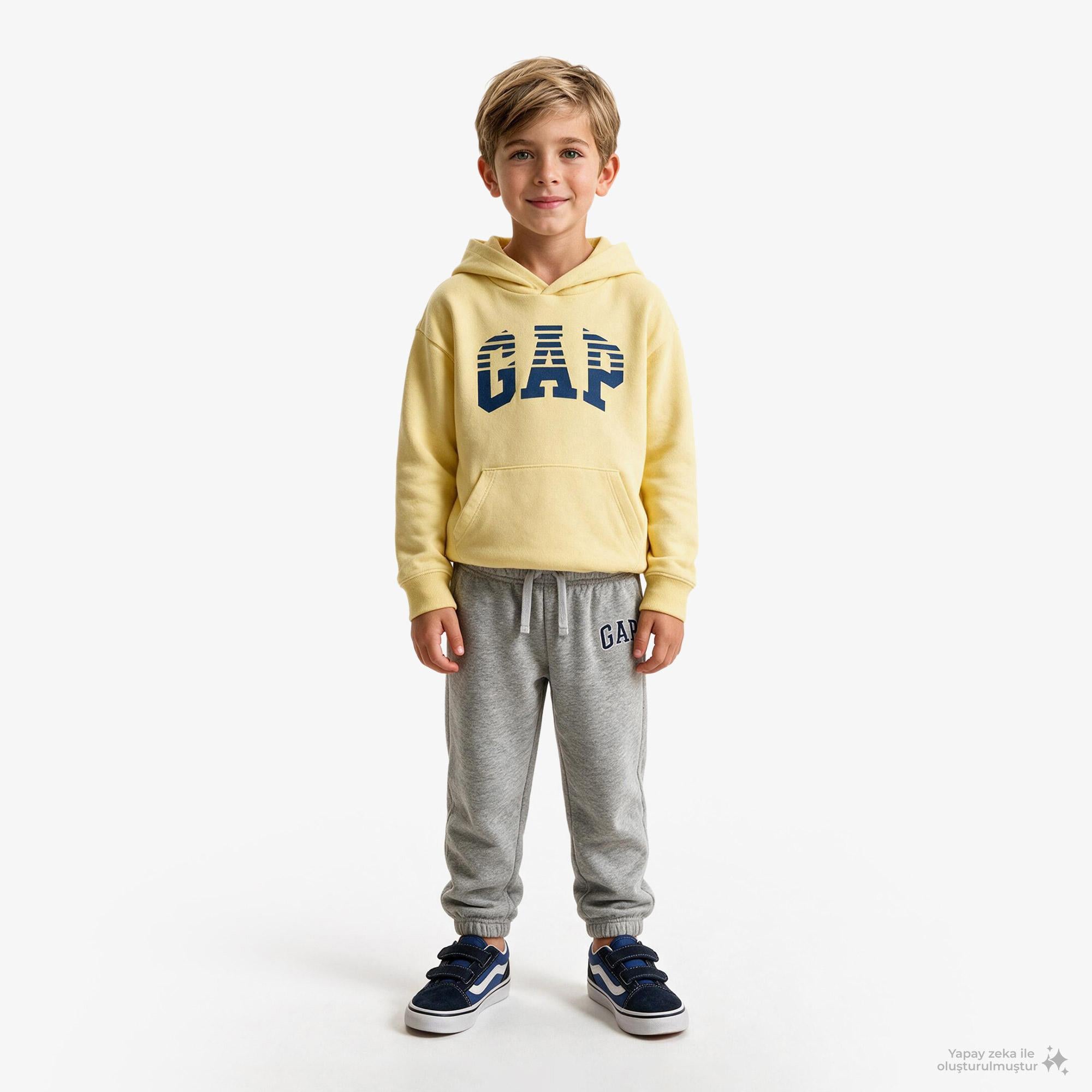Gap Relaxed Fit French Terry Çocuk Gri Eşofman Altı