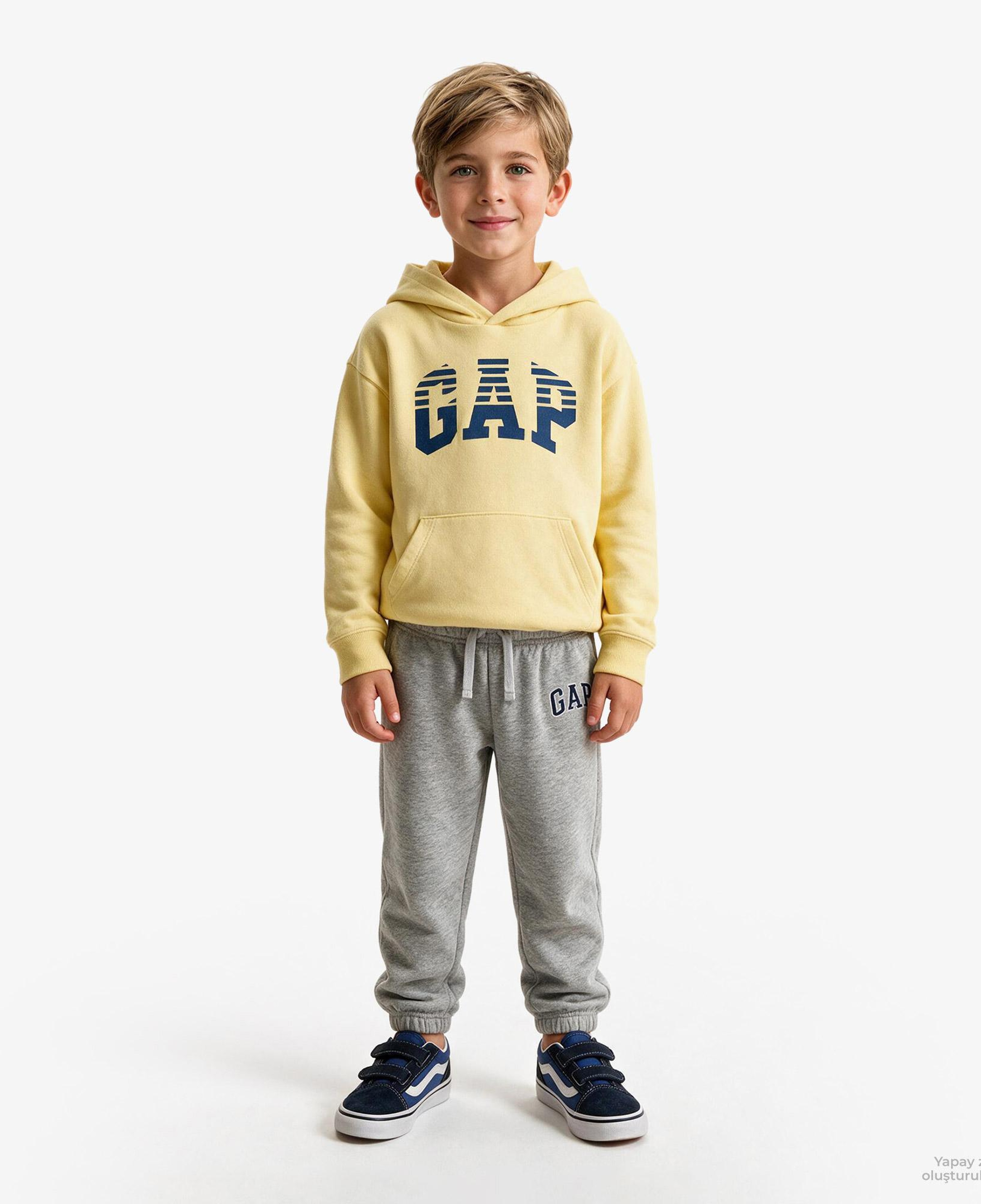 Gap Relaxed Fit French Terry Çocuk Gri Eşofman Altı