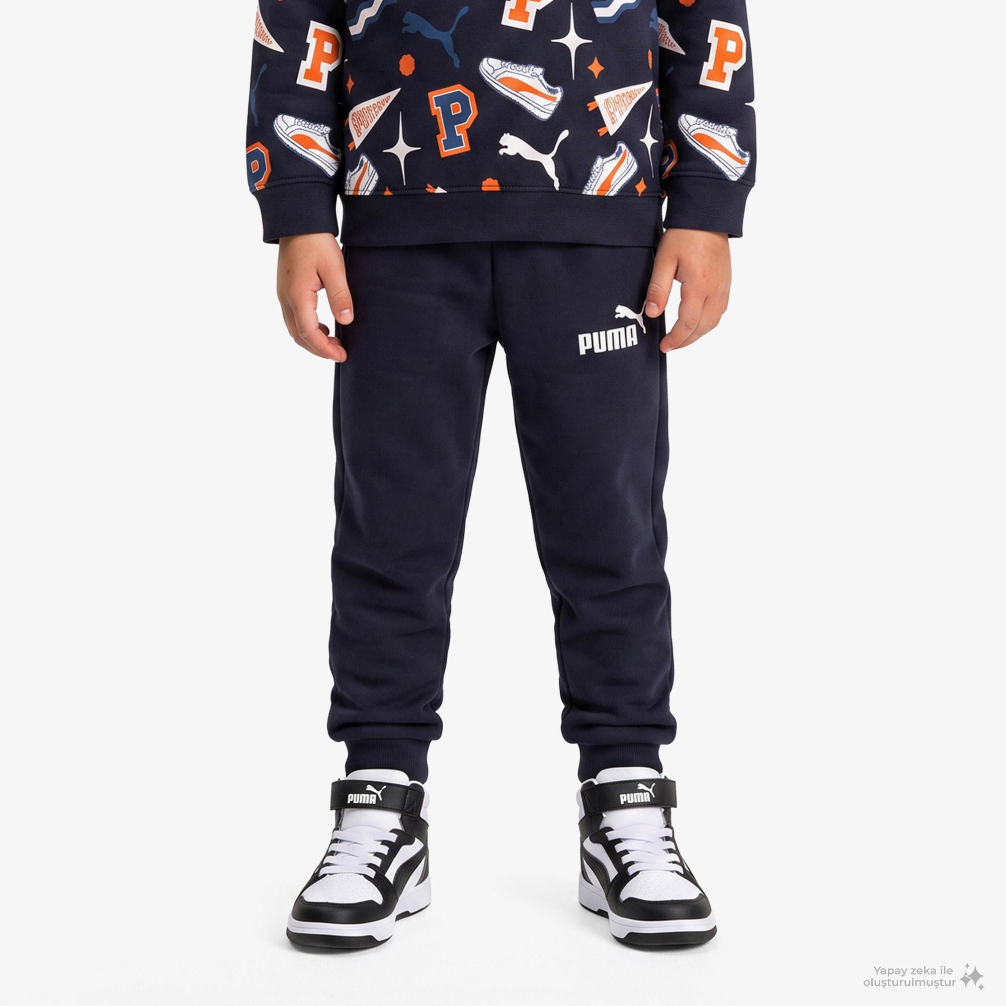 Puma Minicats Crew Çocuk Mavi Eşofman Takımı