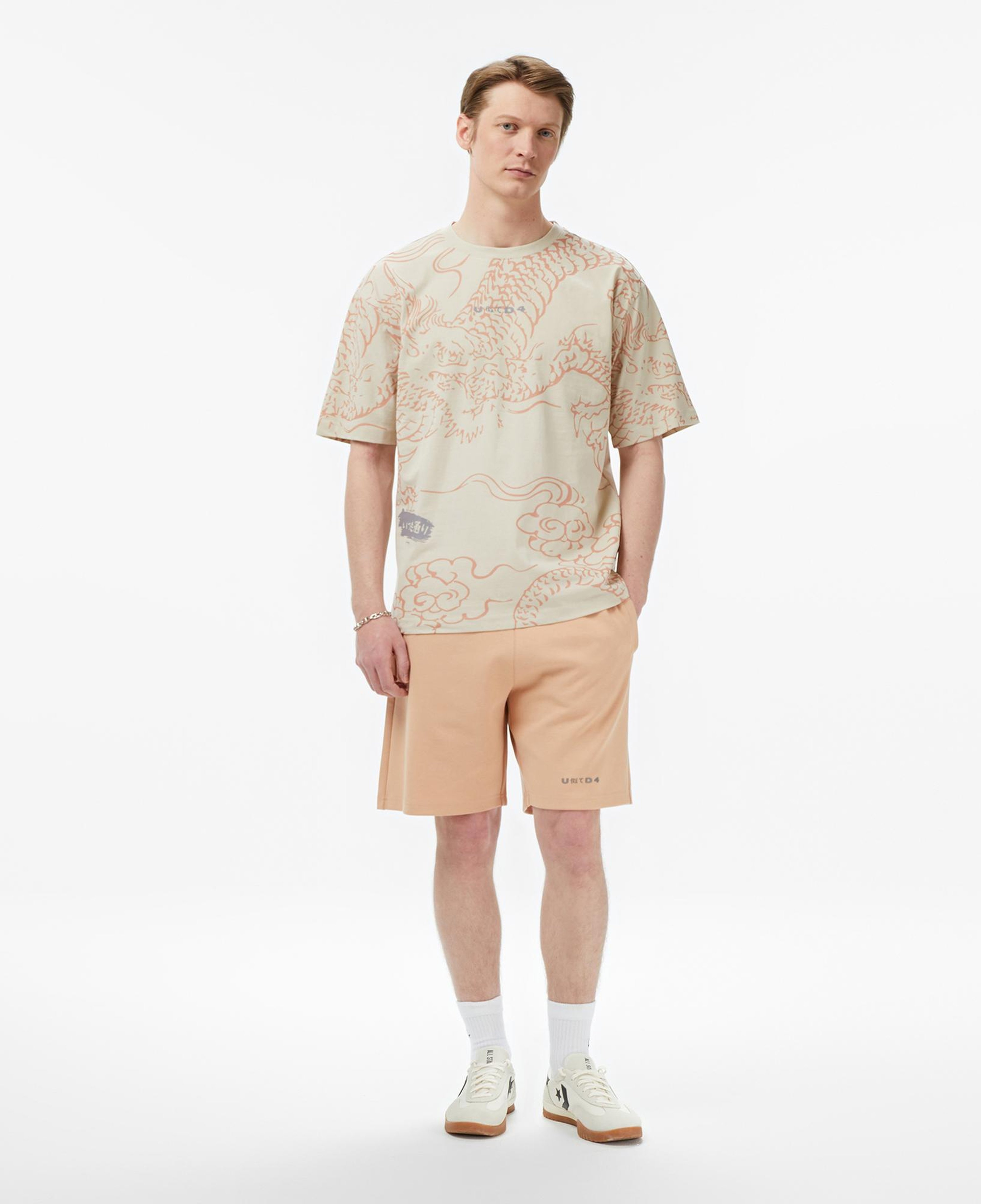 UNITED4 Regular Fit Erkek Krem T-Shirt