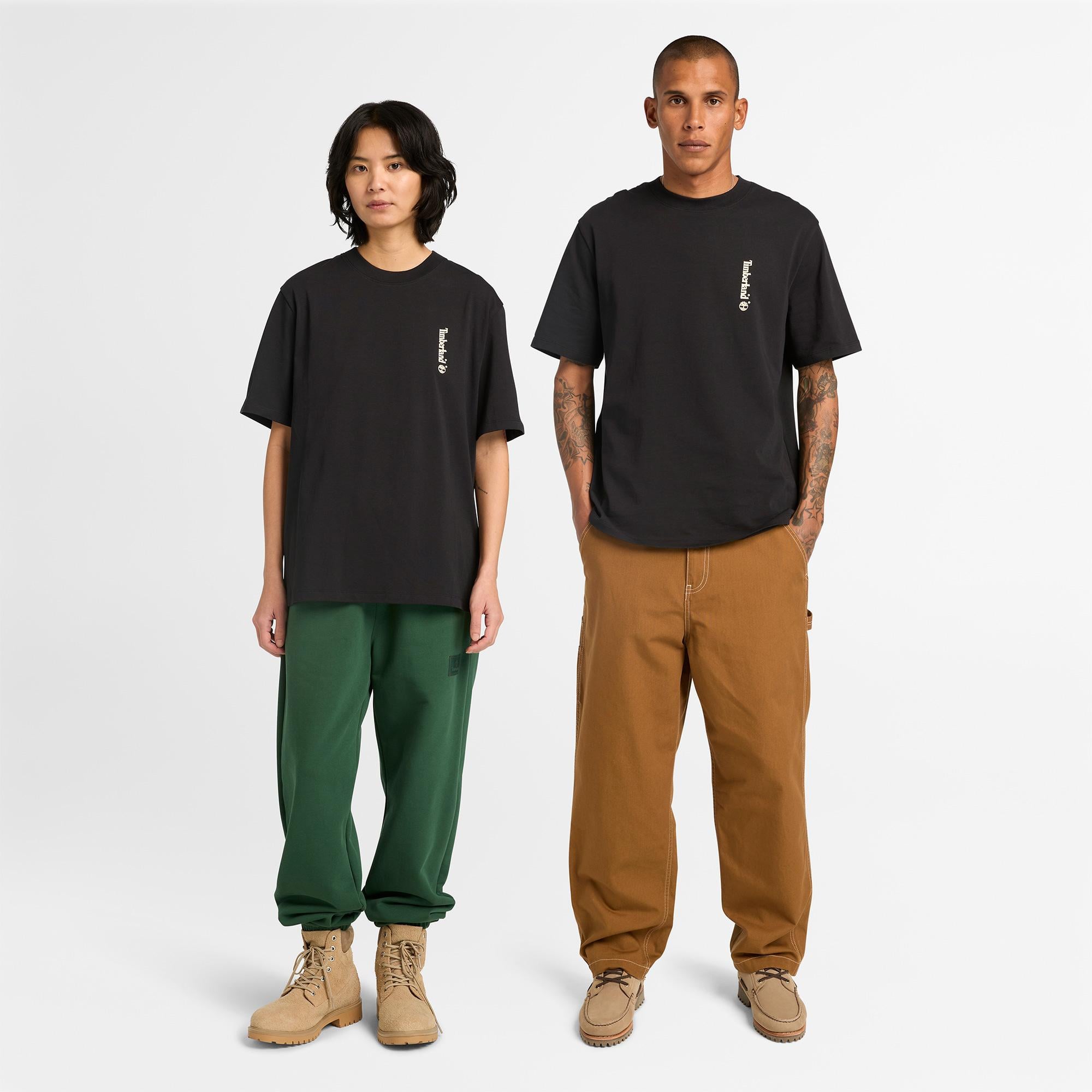 Timberland Short Sleeve ''Oval Logo'' Graphic Erkek Siyah T-Shirt