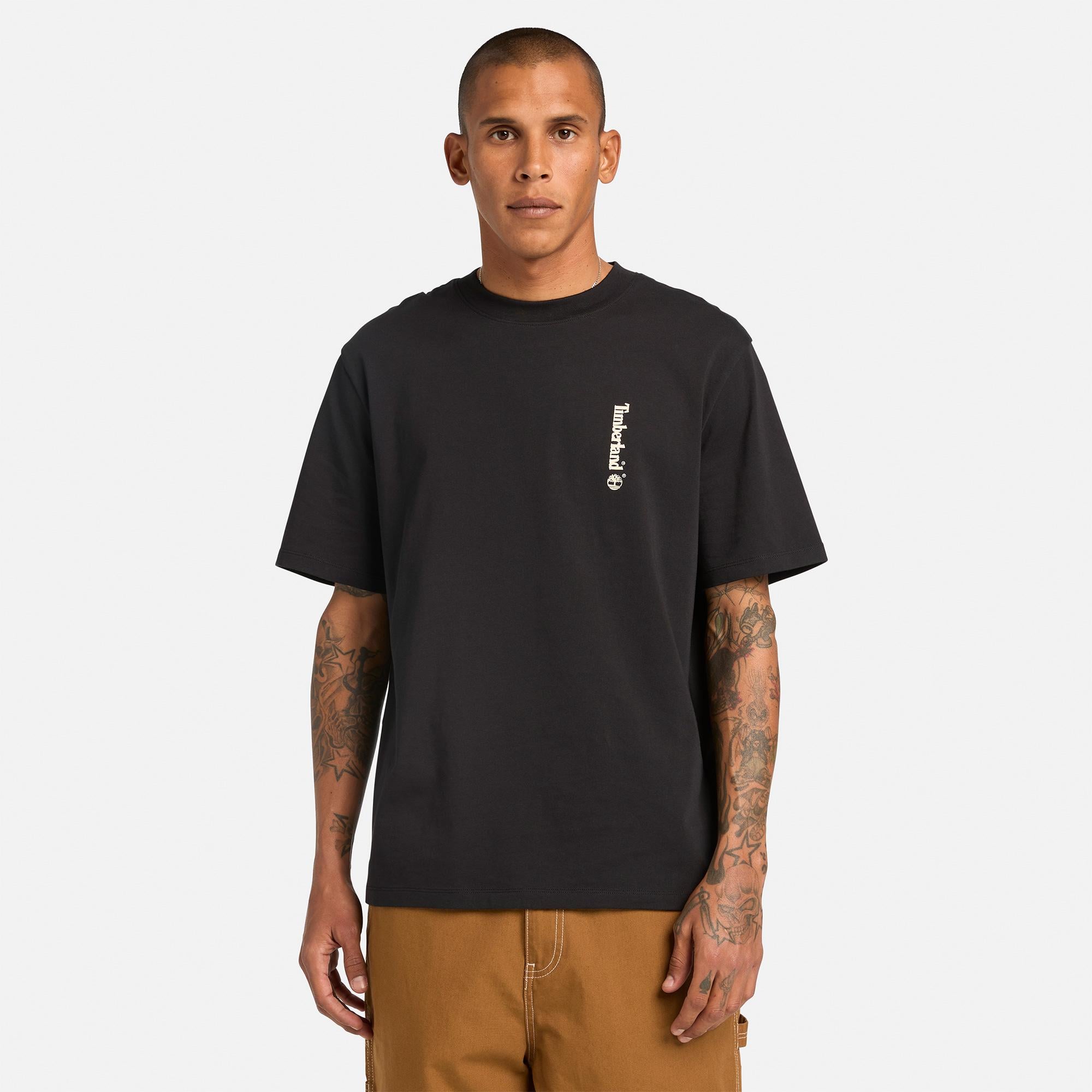 Timberland Short Sleeve ''Oval Logo'' Graphic Erkek Siyah T-Shirt