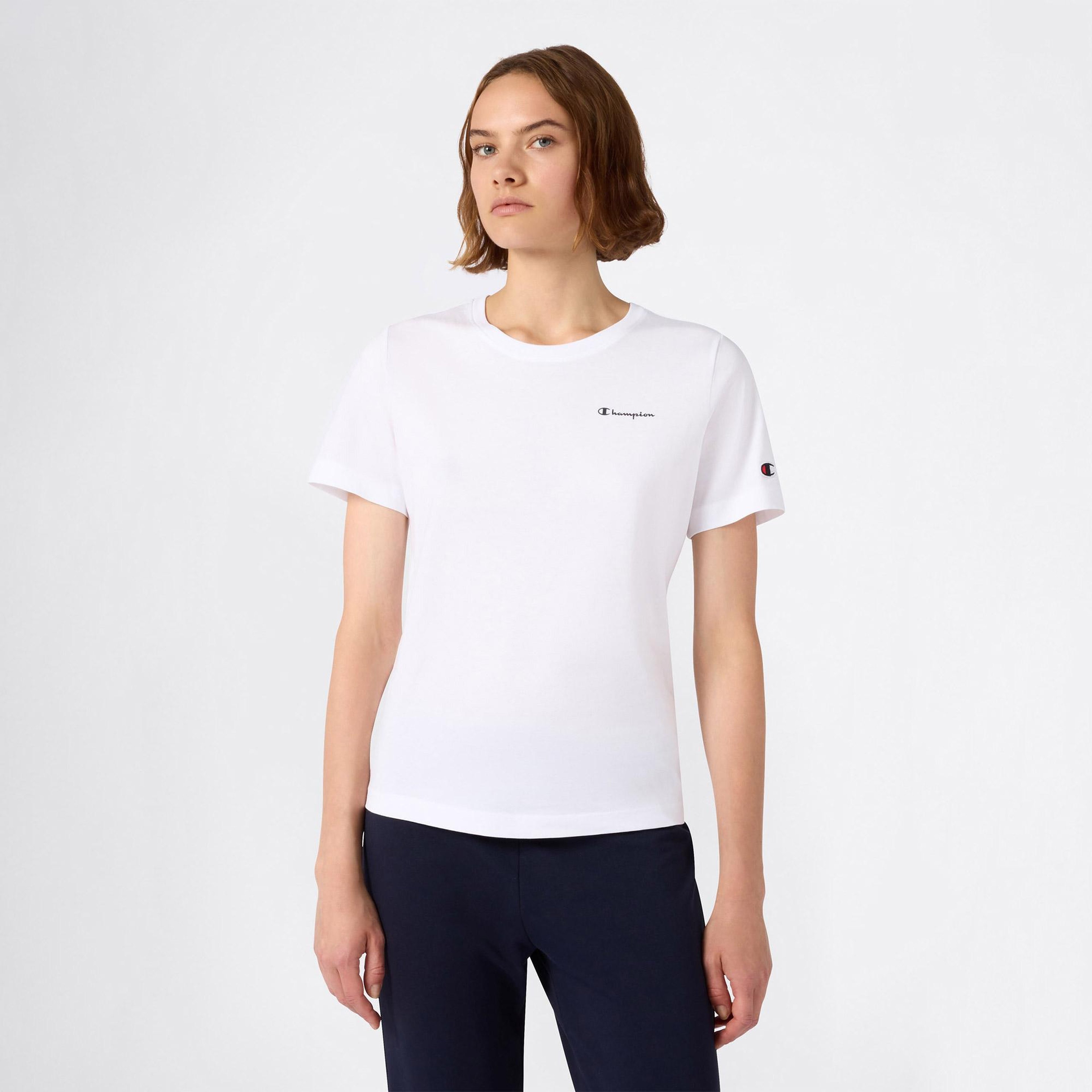 Champion SS Regular Fit Kadın Beyaz T-Shirt