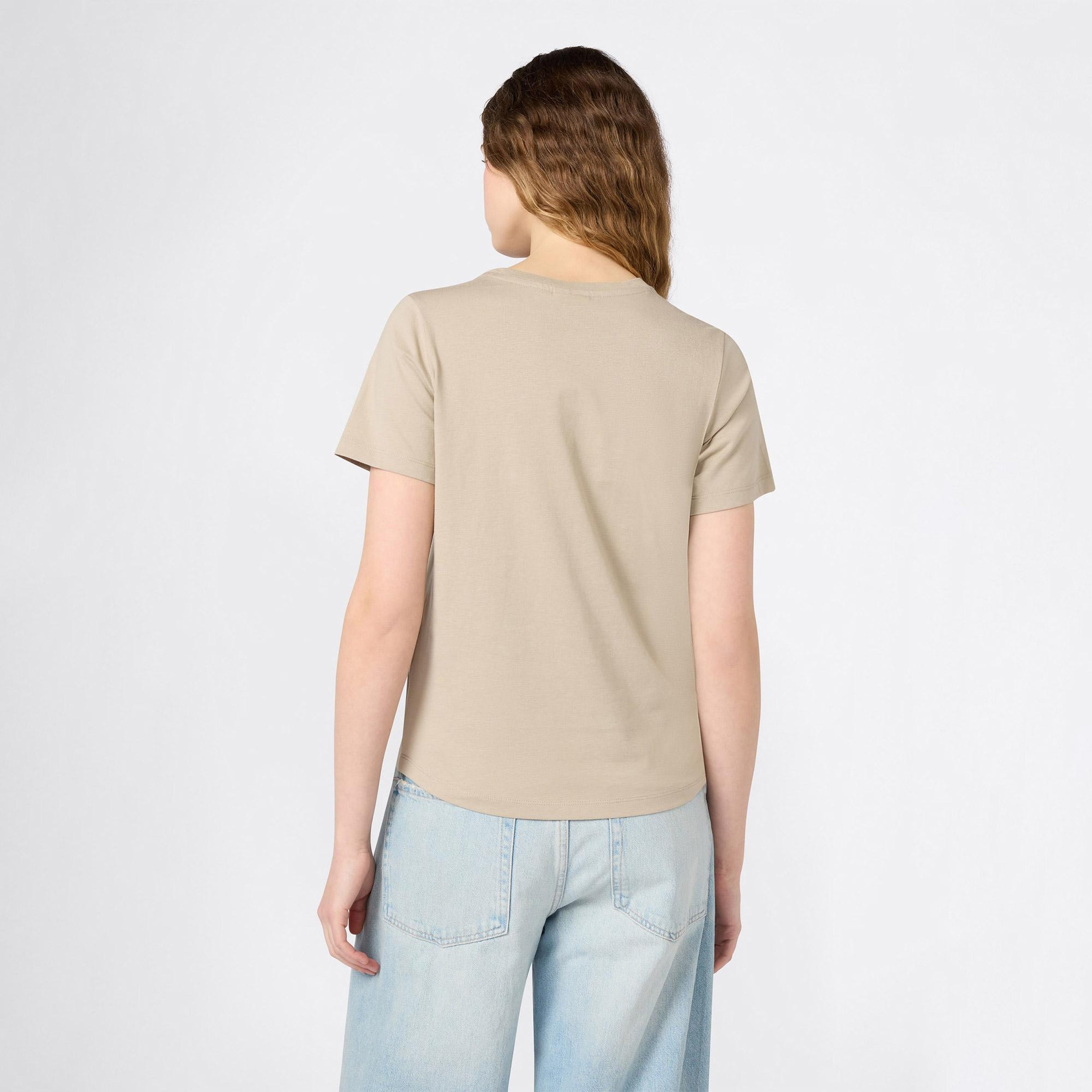 Champion SS Regular Fit Kadın Bej T-Shirt
