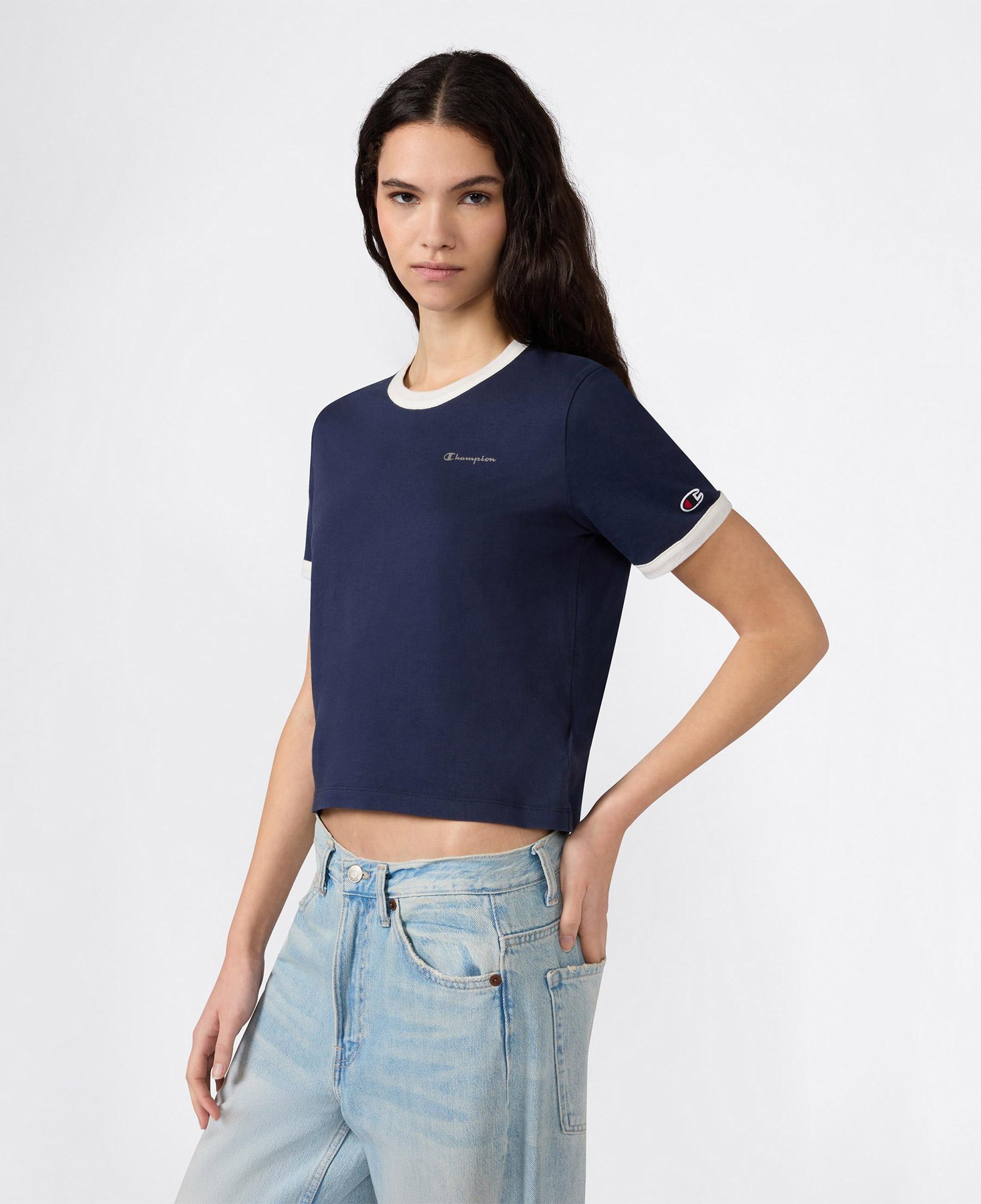Champion Crewneck Croptop Kadın Lacivert T-Shirt