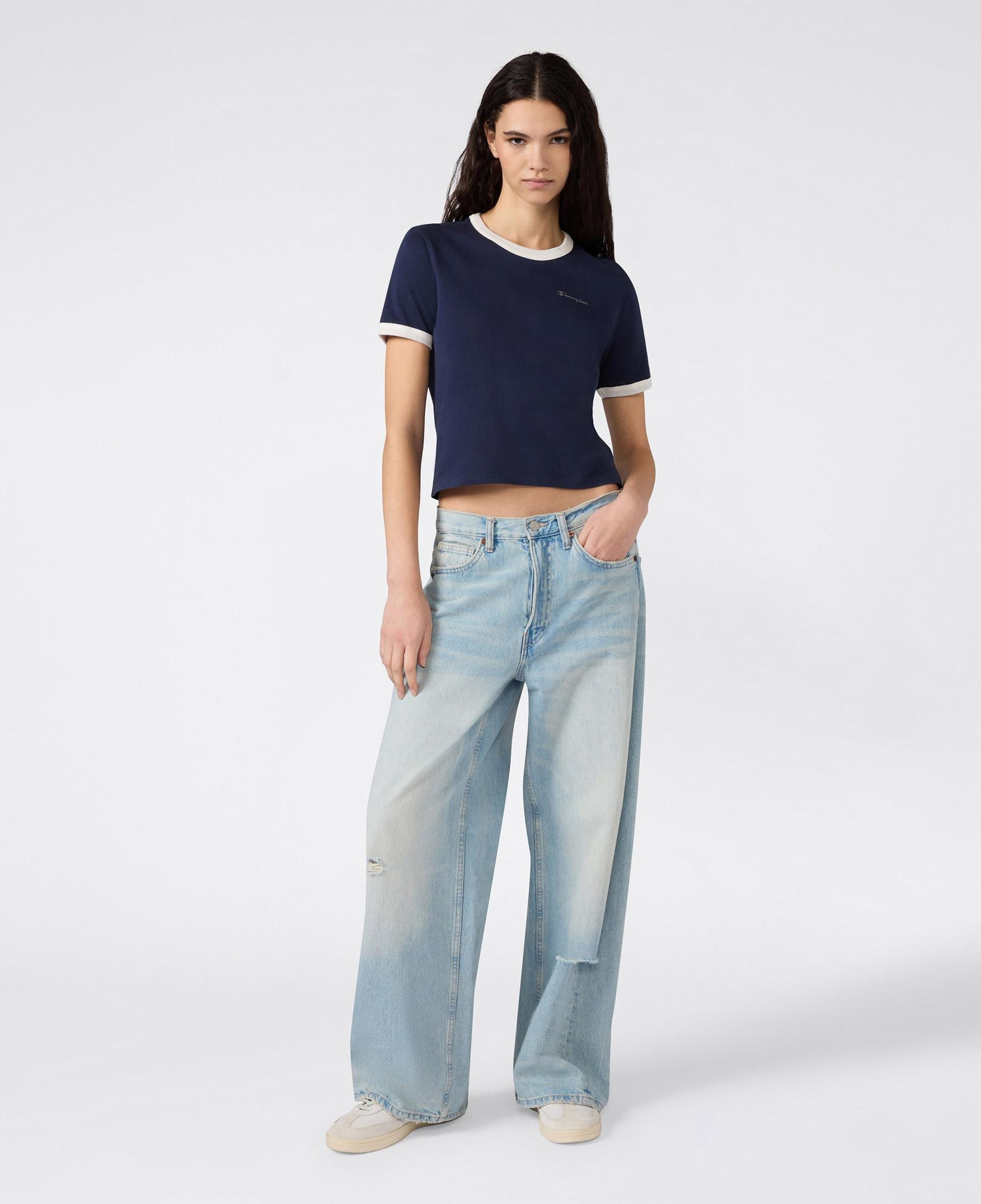 Champion Crewneck Croptop Kadın Lacivert T-Shirt