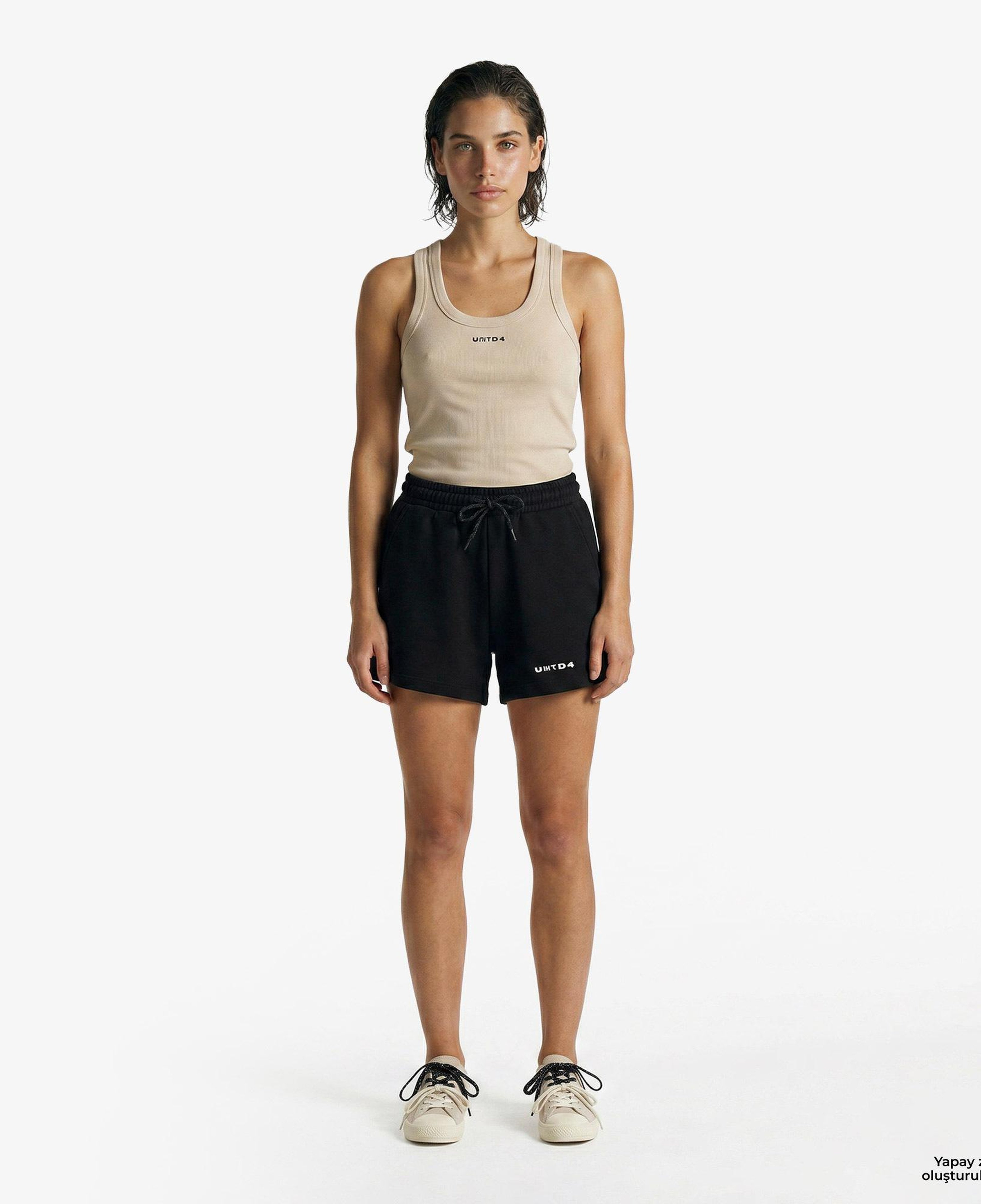 UNITED4 Regular Fit Kadın Siyah Şort