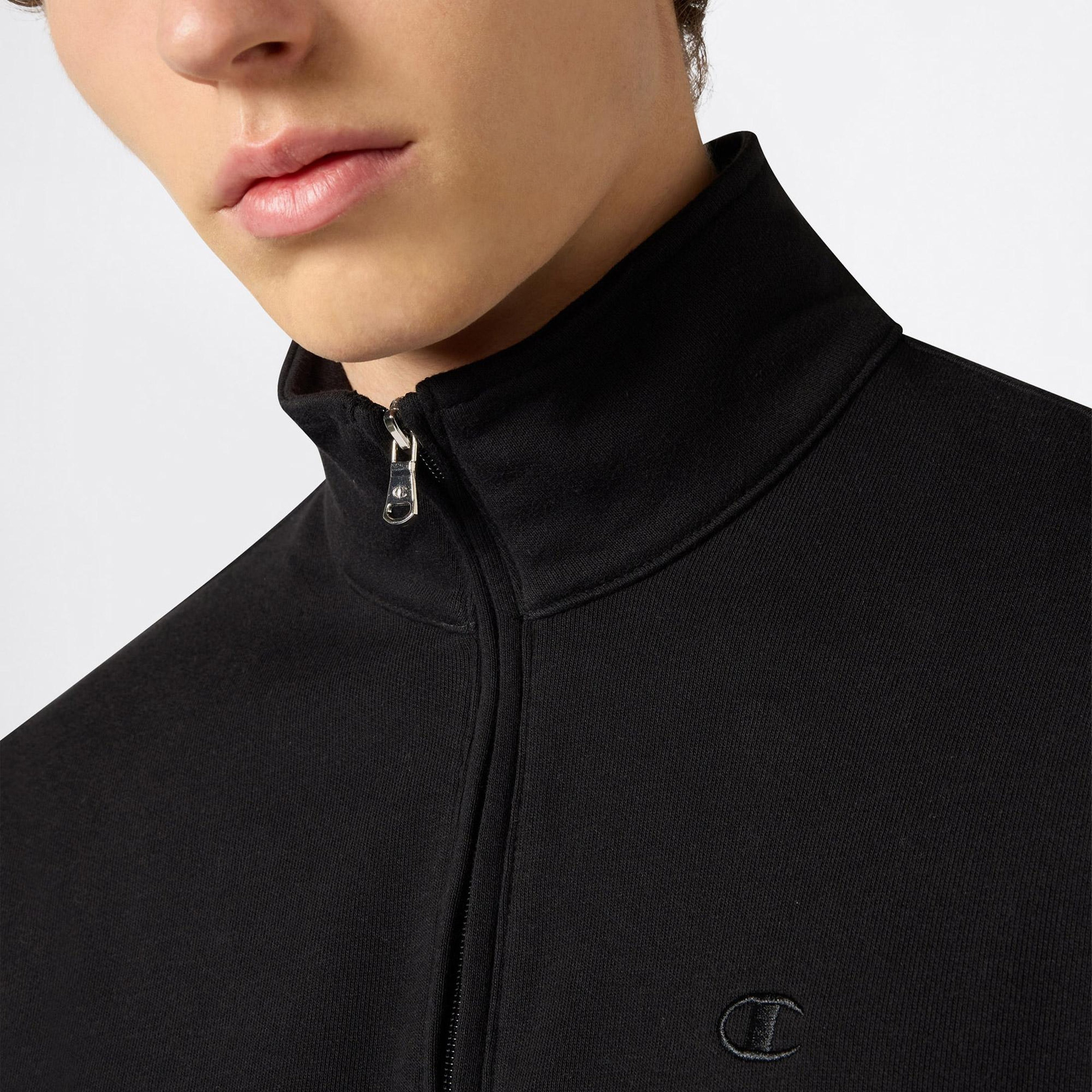 Champion Half Zip Erkek Siyah Sweatshirt