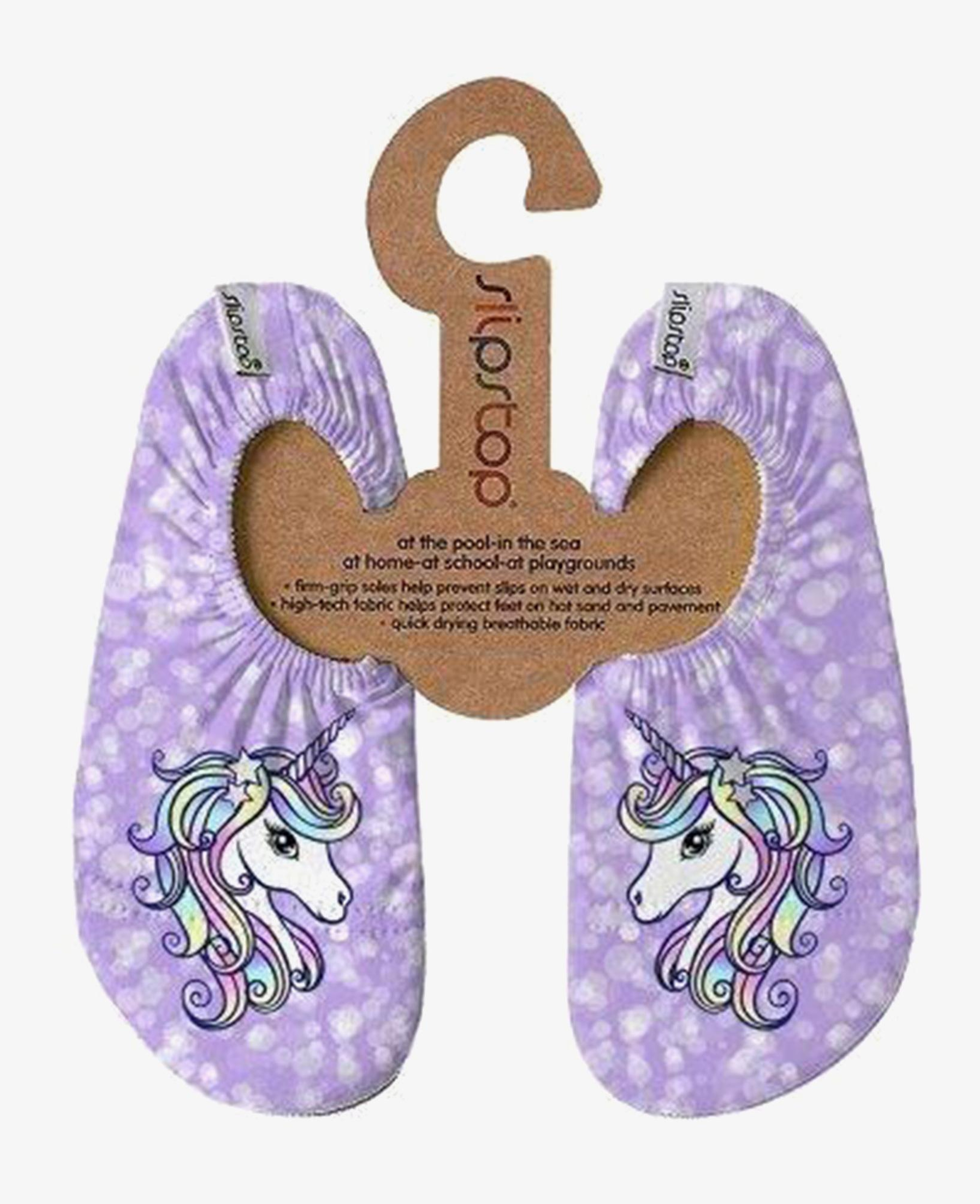 Slipstop Filly Çocuk Unicorn Detaylı Lila Havuz Ayakkabısı