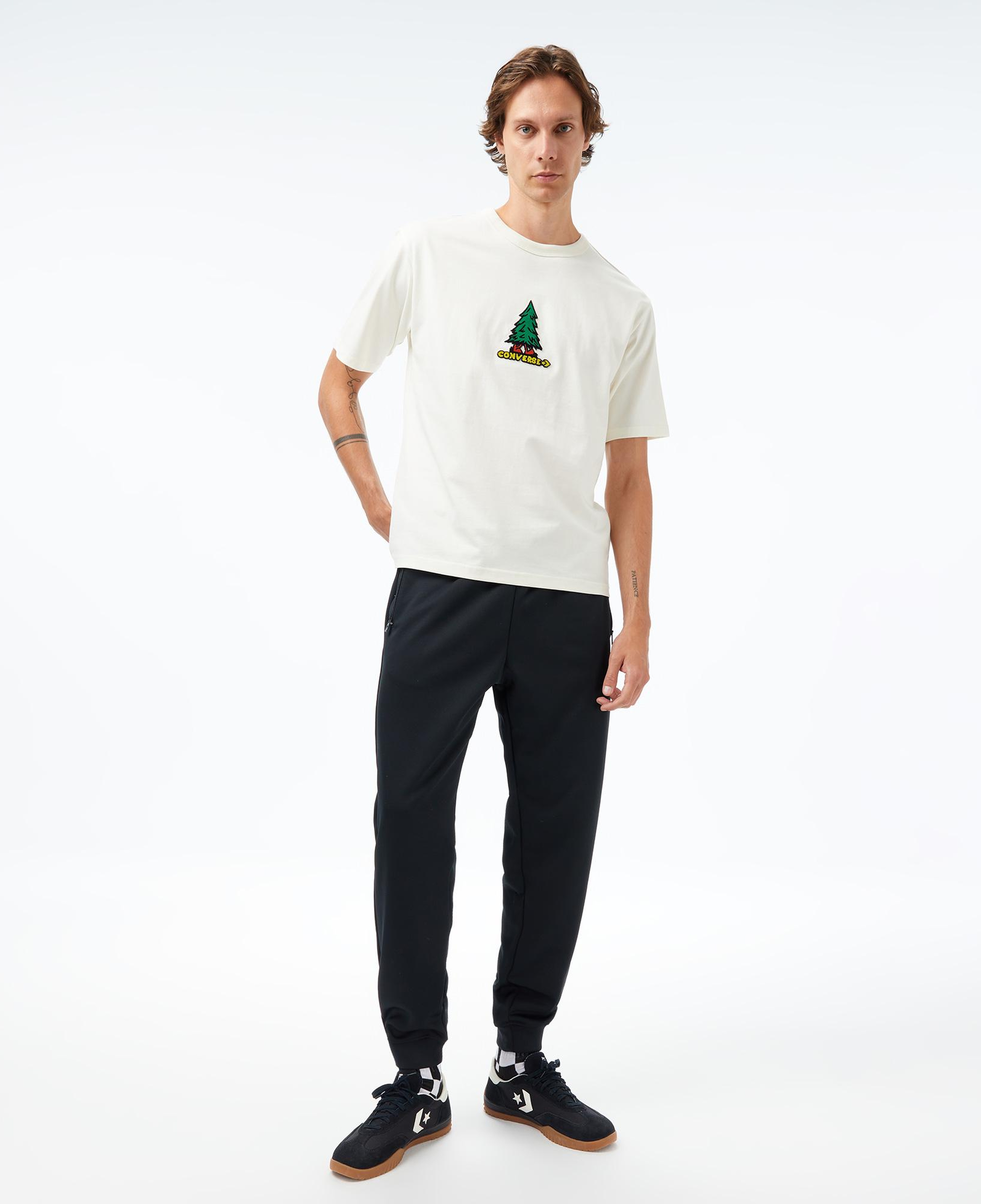 Converse Baskılı Erkek Krem T-Shirt