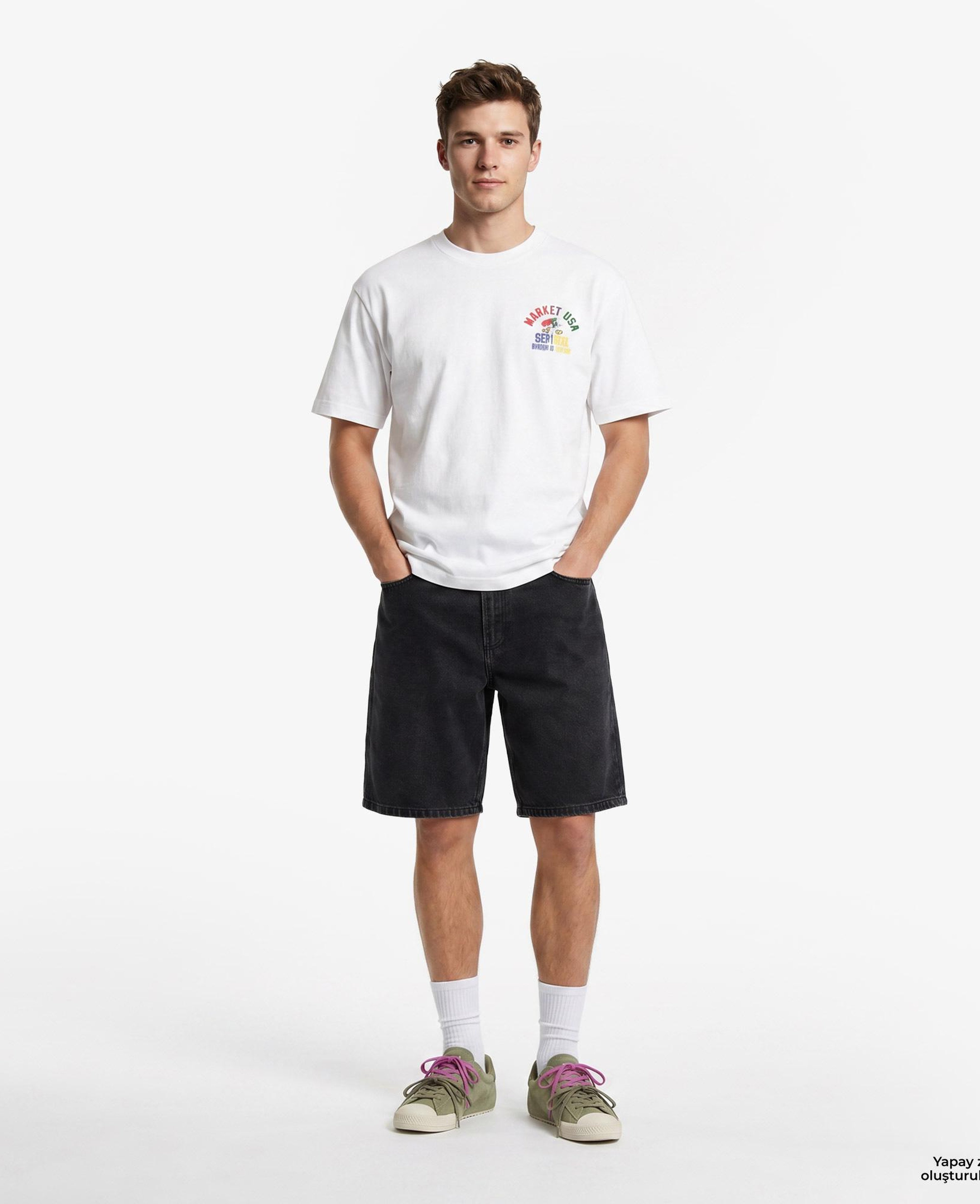 Market Smiley Foul Play Erkek Beyaz T-Shirt