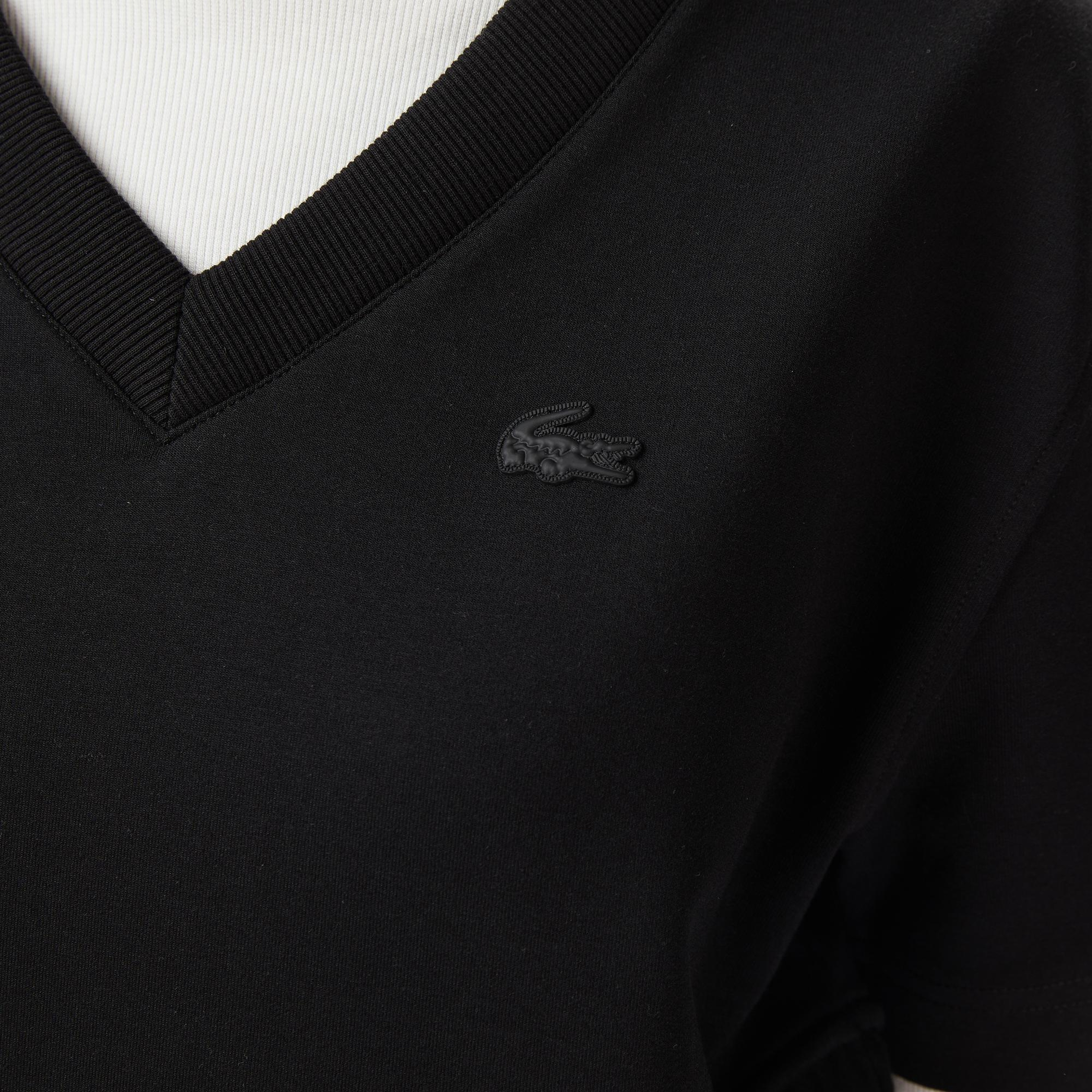 Lacoste x House of SuperStep Loose Fit Kadın Siyah T-Shirt