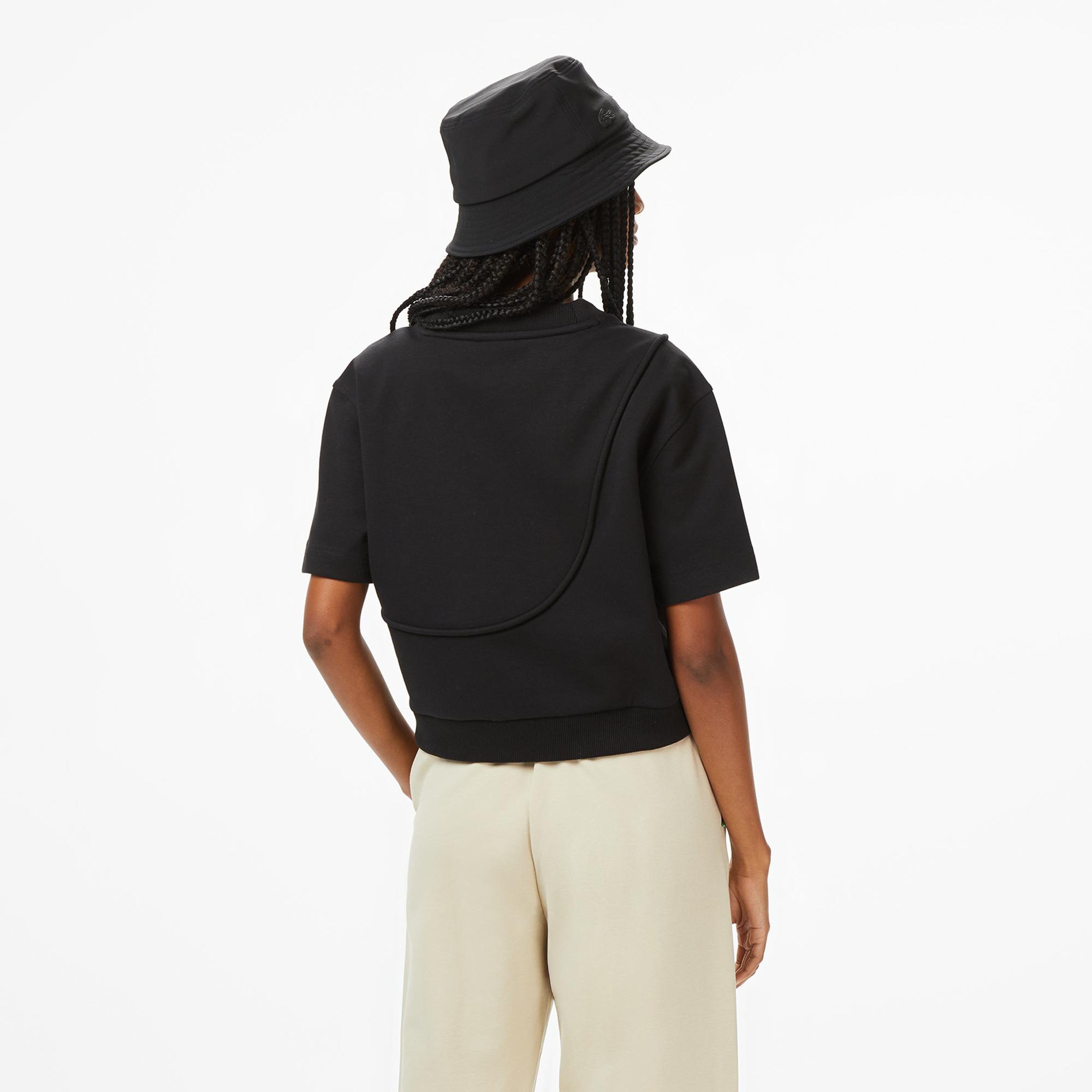 Lacoste x House of SuperStep Loose Fit Kadın Siyah T-Shirt