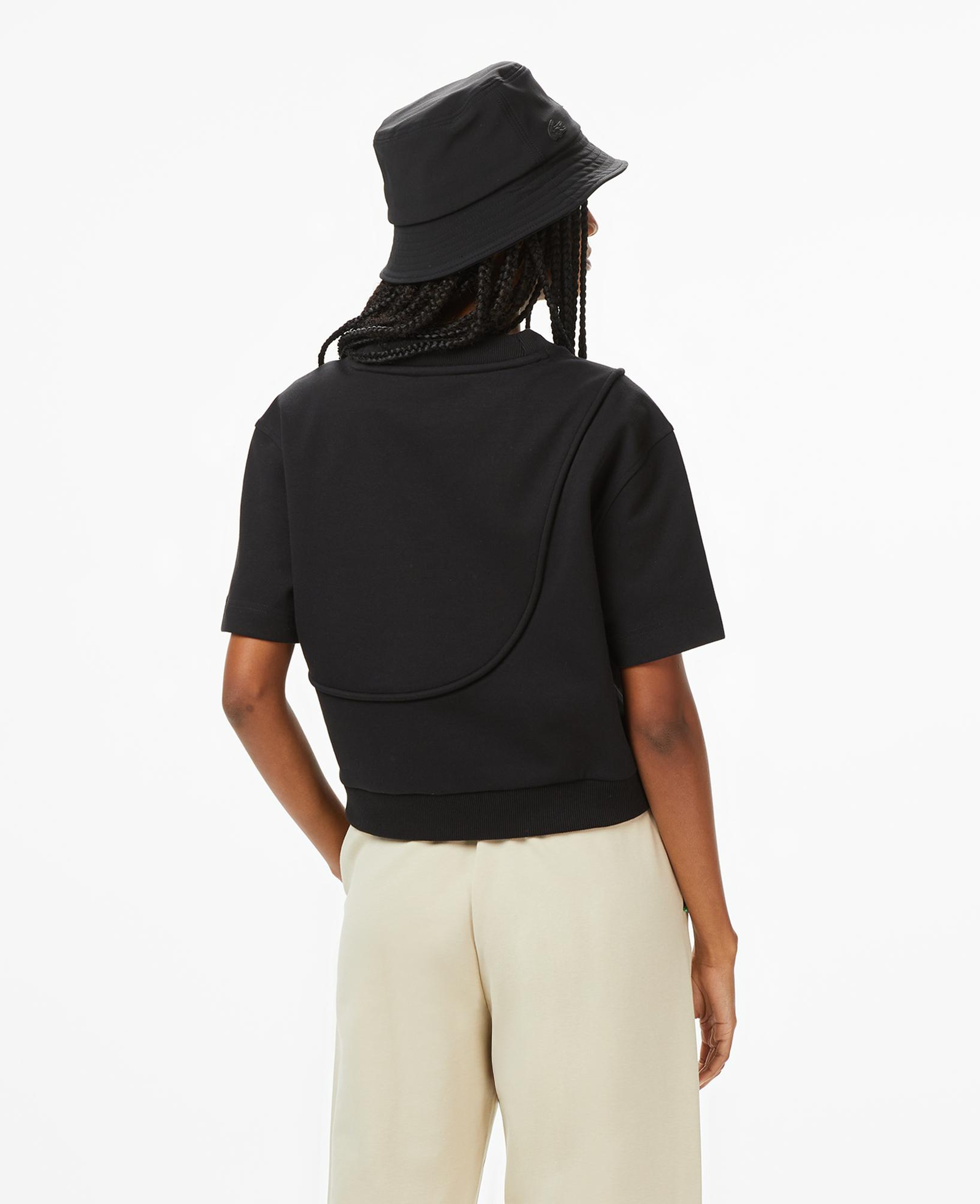 Lacoste x House of SuperStep Loose Fit Kadın Siyah T-Shirt