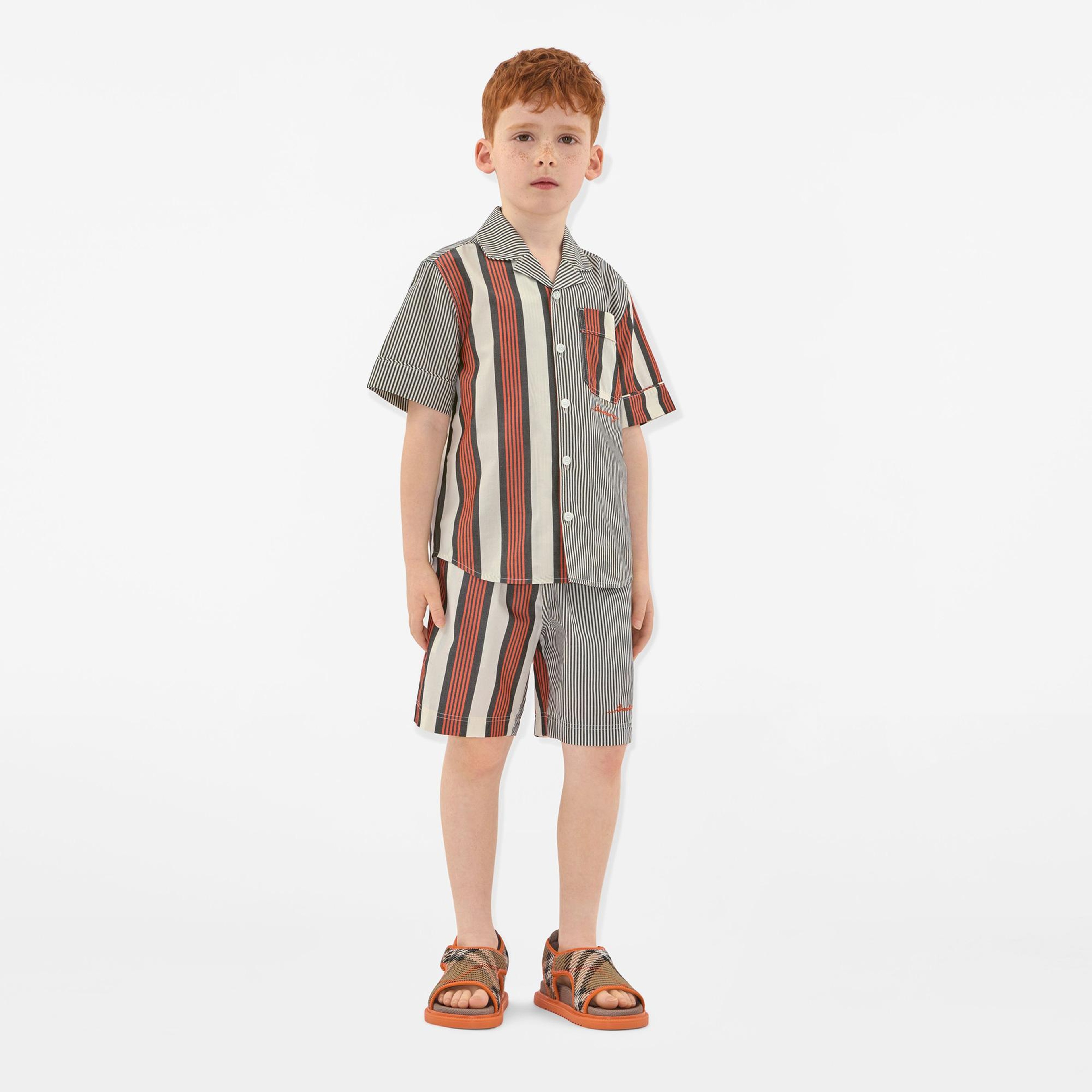 Burberry Felix Striped Cotton Çocuk Renkli Şort