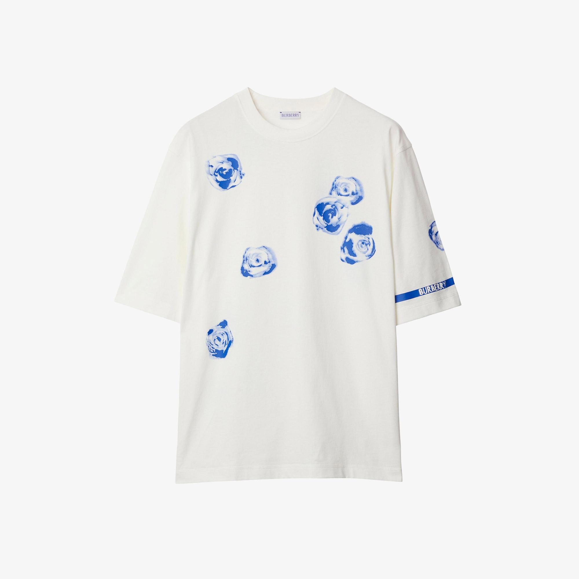 Burberry Erkek Beyaz Pamuk T-Shirt