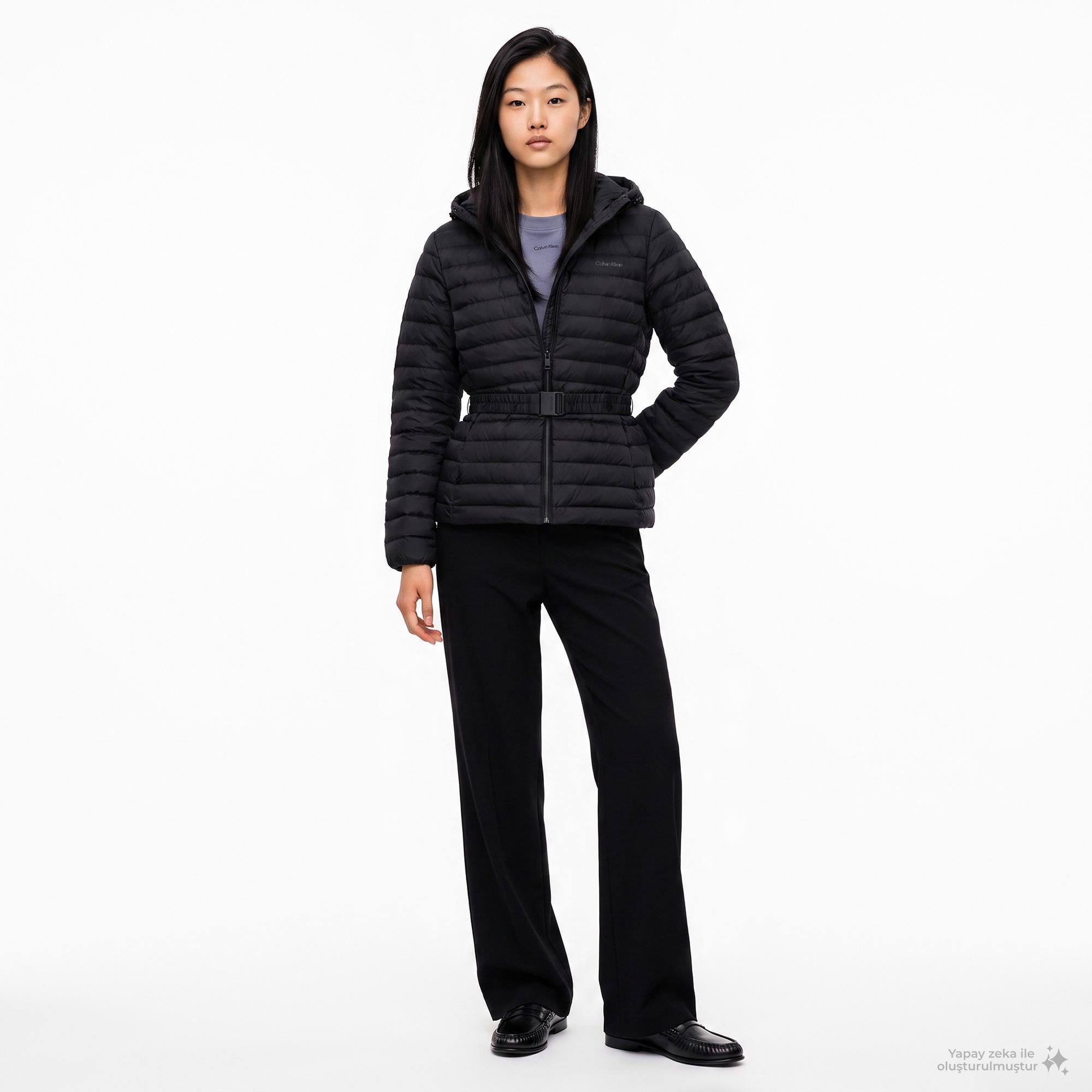 Calvin Klein Belted Puffer Kadın Siyah Ceket