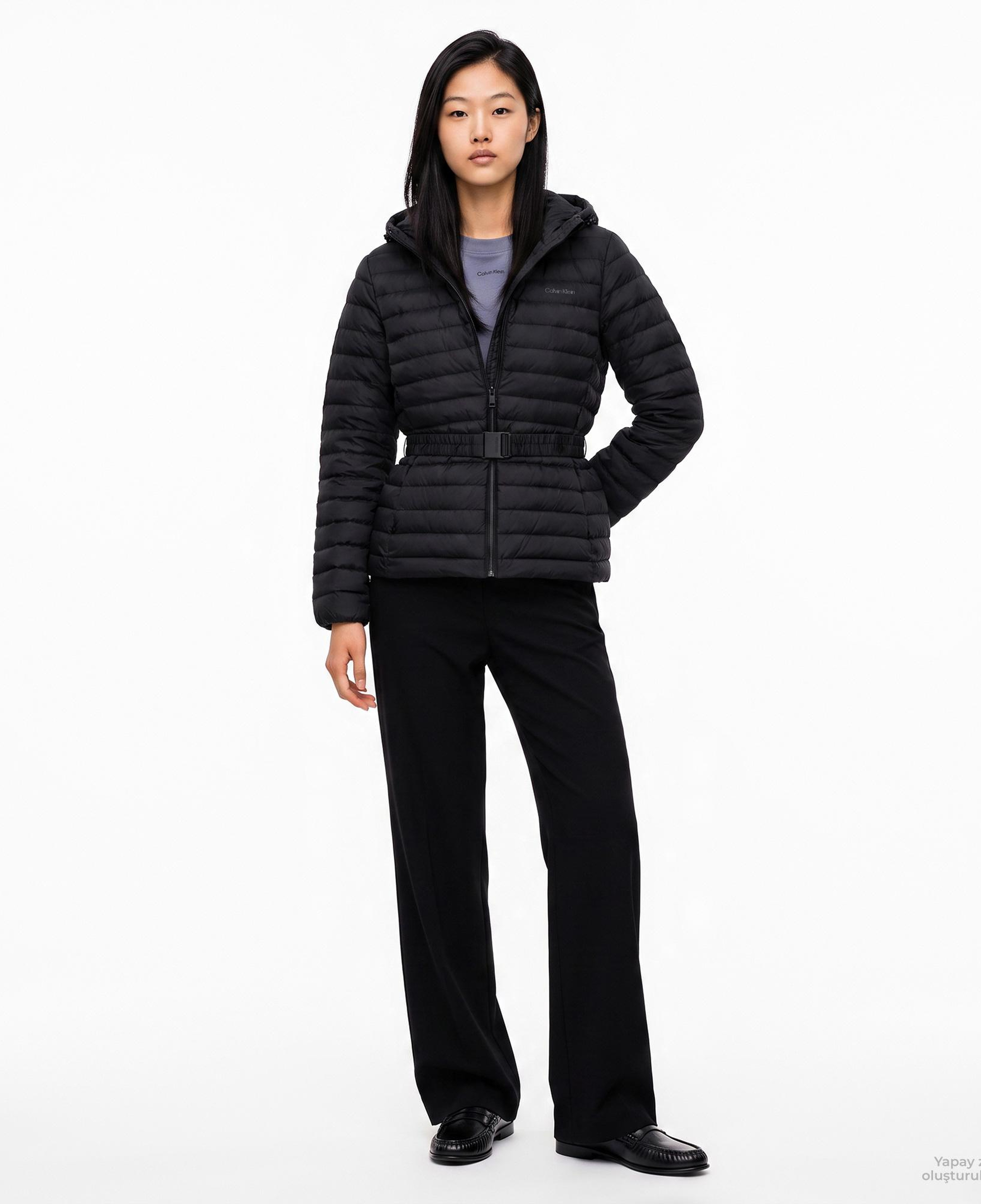 Calvin Klein Belted Puffer Kadın Siyah Ceket