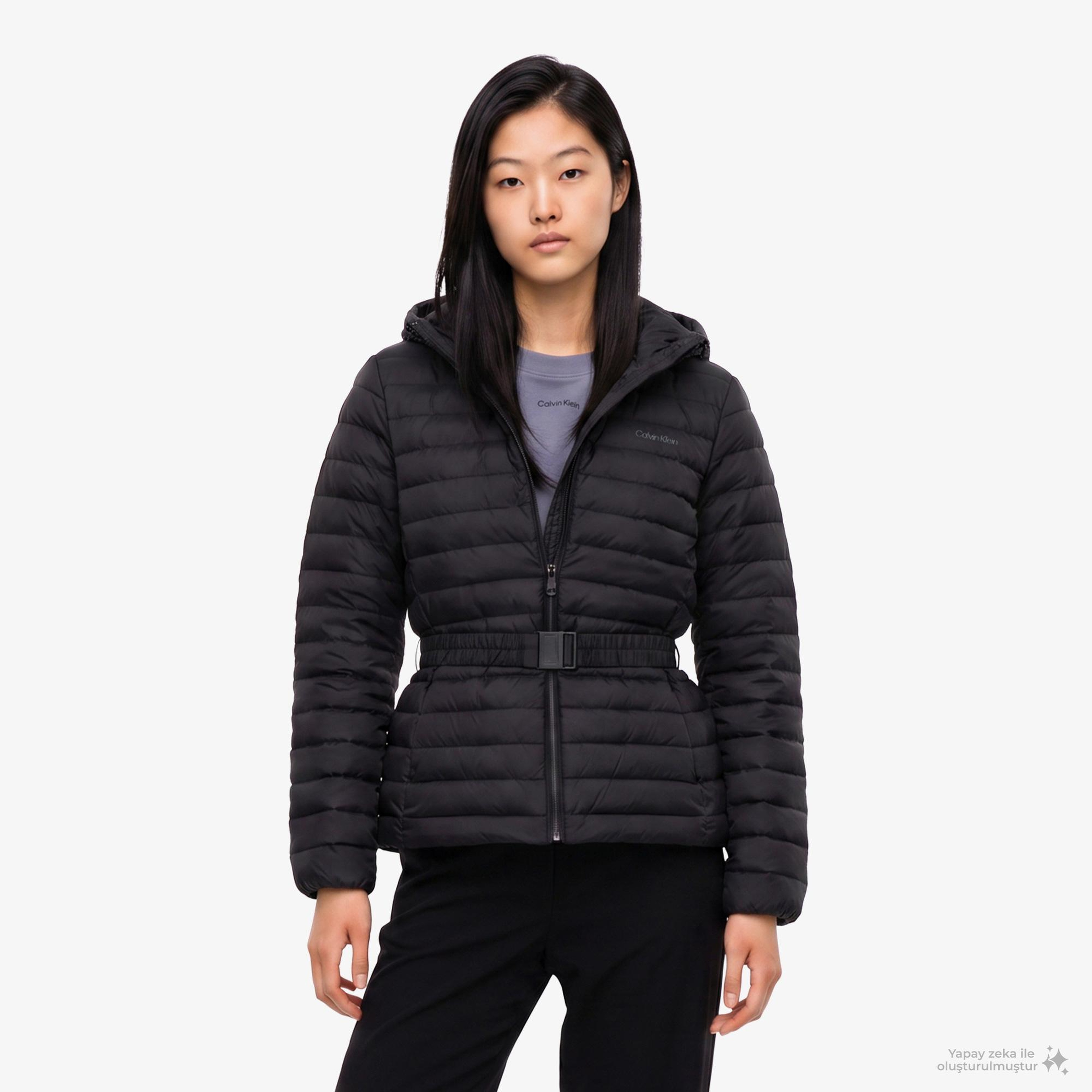 Calvin Klein Belted Puffer Kadın Siyah Ceket
