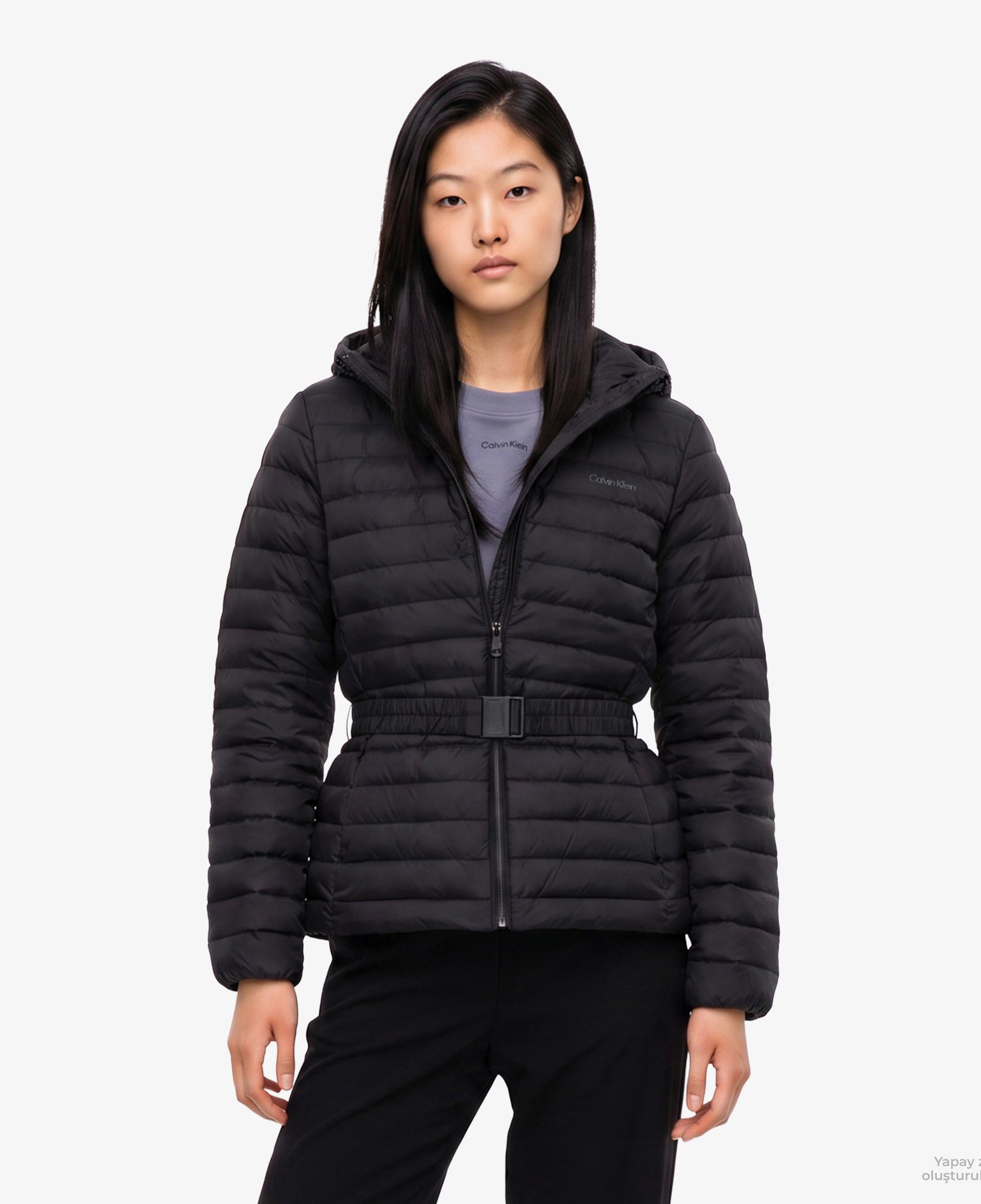Calvin Klein Belted Puffer Kadın Siyah Ceket
