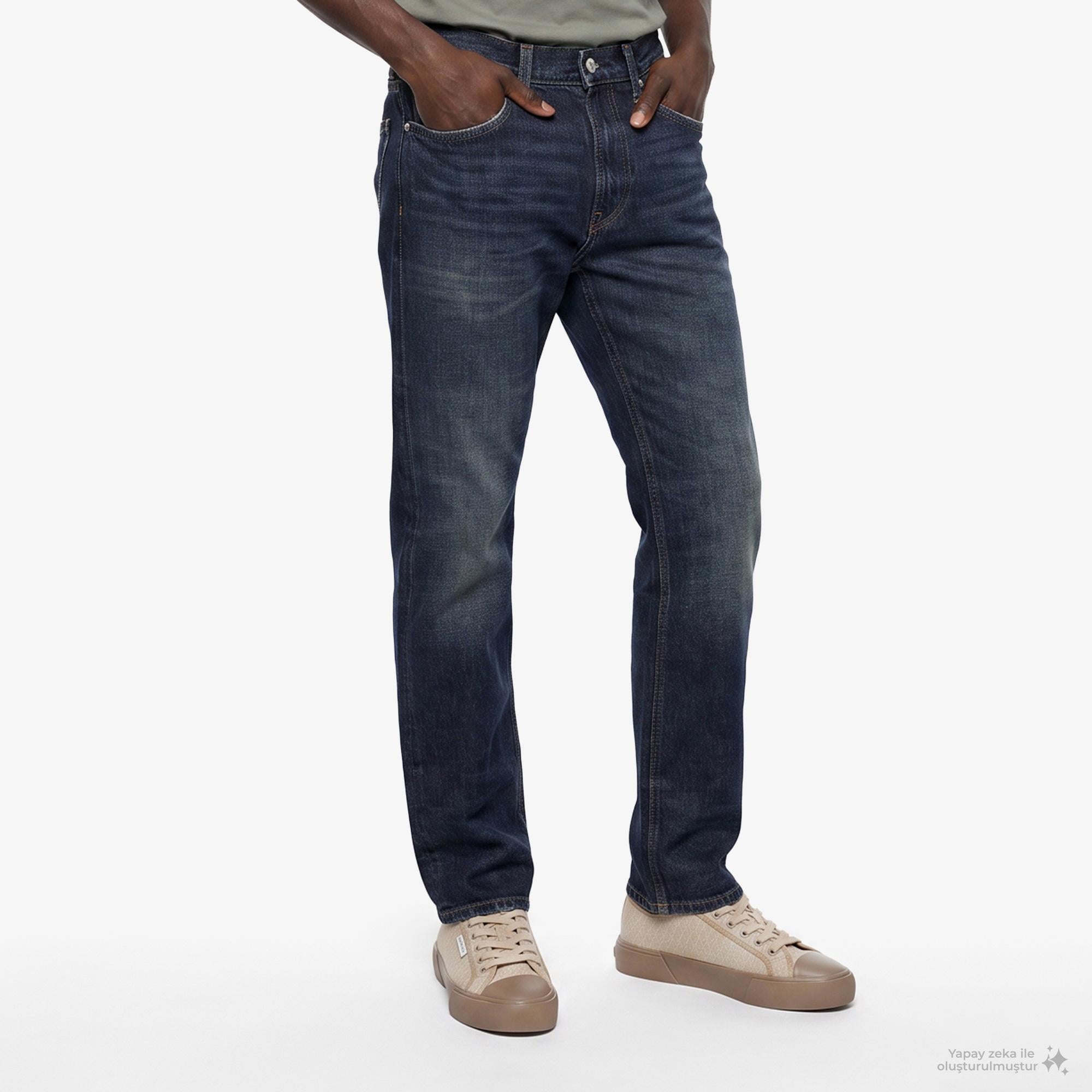 Calvin Klein 90S Straight Timber Erkek Mavi Jean